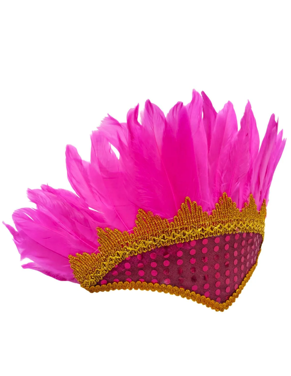 Carnival Feather Headpiece – Pink Feather and Sequin Crown, Costume Accessory for Kids and Adults, Party, Festival, Dance Accessory - Image 3