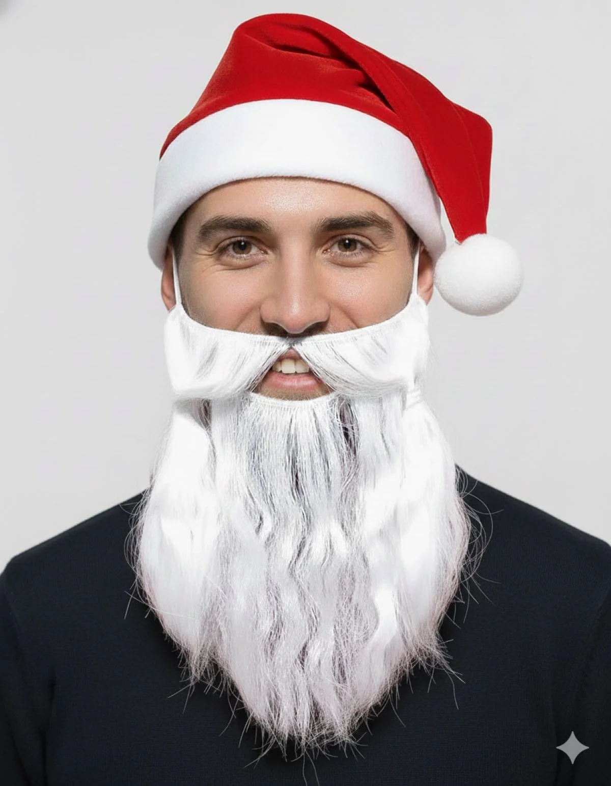 Christmas Accessory Set Santa Cap and Beard for Adults Fancy Dress Accessory - Image 5