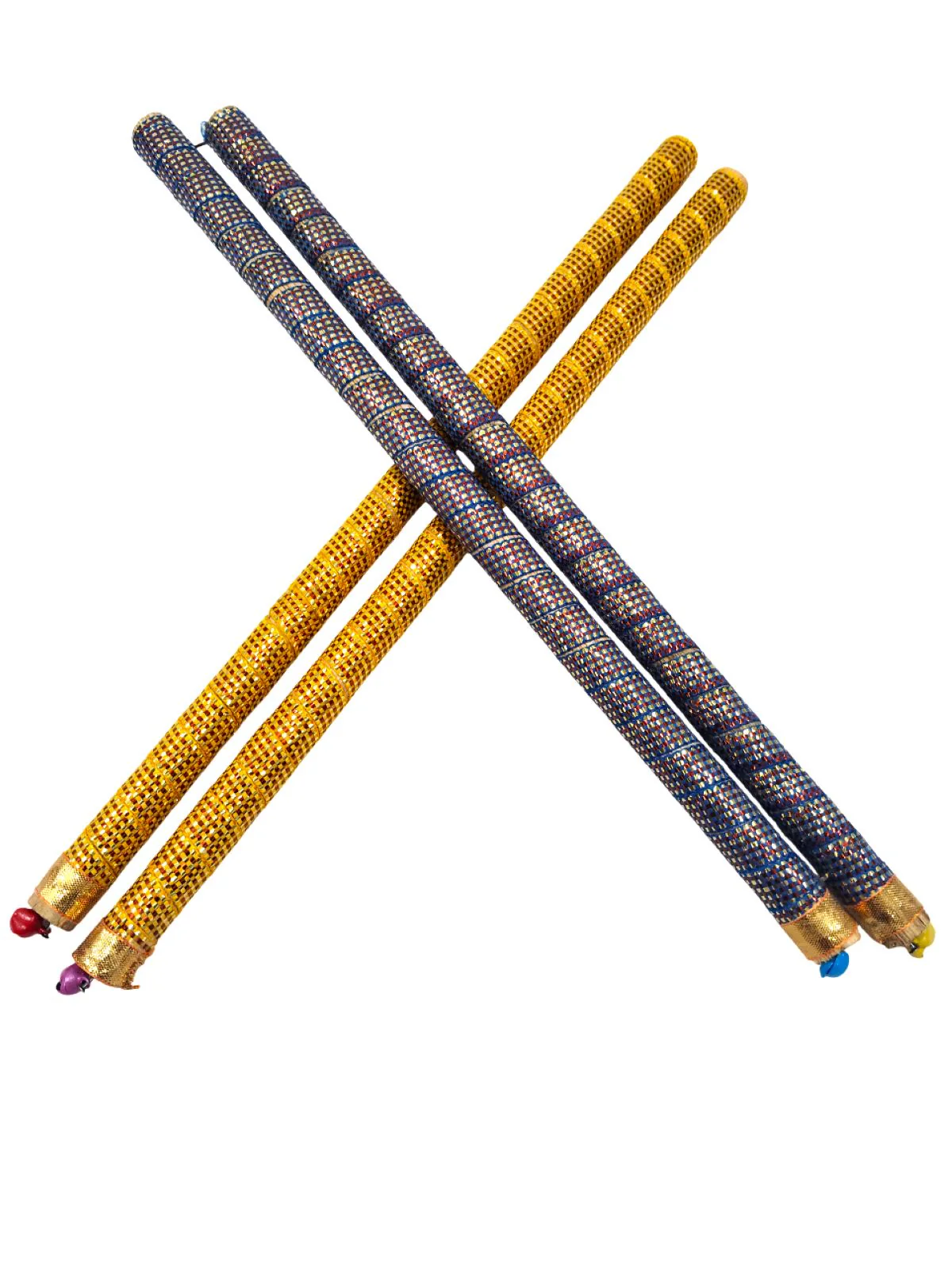 Decorative Wooden Dandiya Sticks Pack of 2 (4 Sticks) | Pink & Green with Golden Work | Traditional Garba Dance Sticks for Navratri & Dandiya Raas | Fancy Dress Accessory for Kids & Adults - Image 11