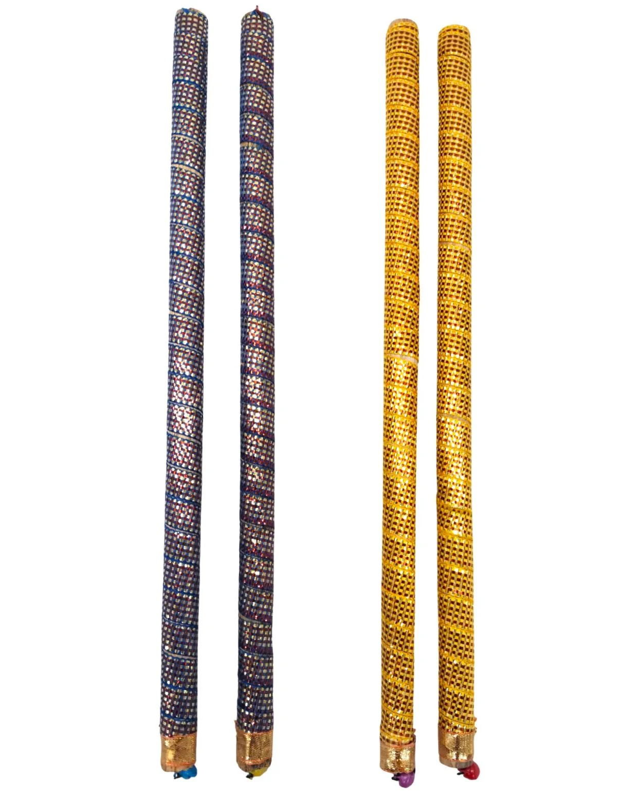 Decorative Wooden Dandiya Sticks Pack of 2 (4 Sticks) | Pink & Green with Golden Work | Traditional Garba Dance Sticks for Navratri & Dandiya Raas | Fancy Dress Accessory for Kids & Adults - Image 12