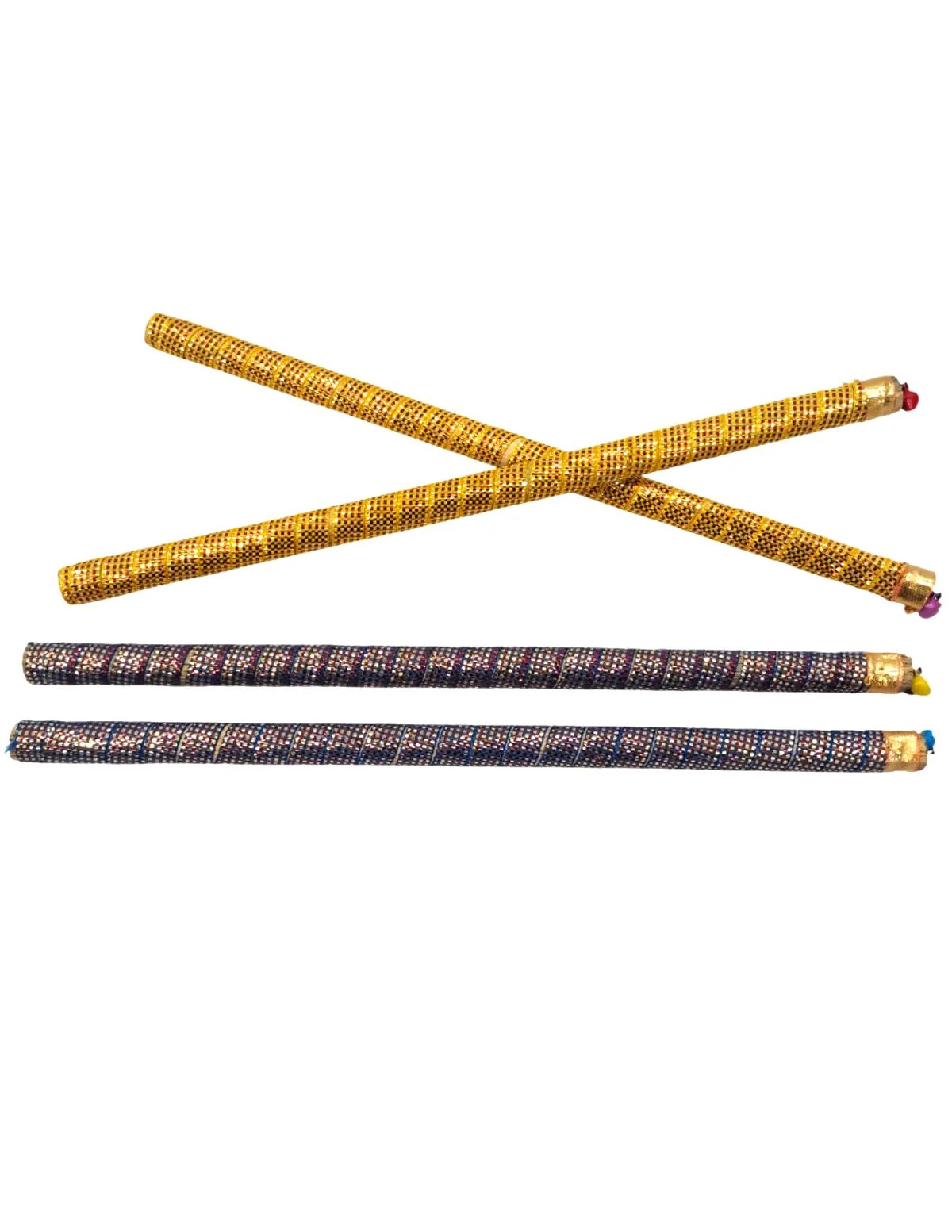 Decorative Wooden Dandiya Sticks Pack of 2 (4 Sticks) | Pink & Green with Golden Work | Traditional Garba Dance Sticks for Navratri & Dandiya Raas | Fancy Dress Accessory for Kids & Adults - Image 14