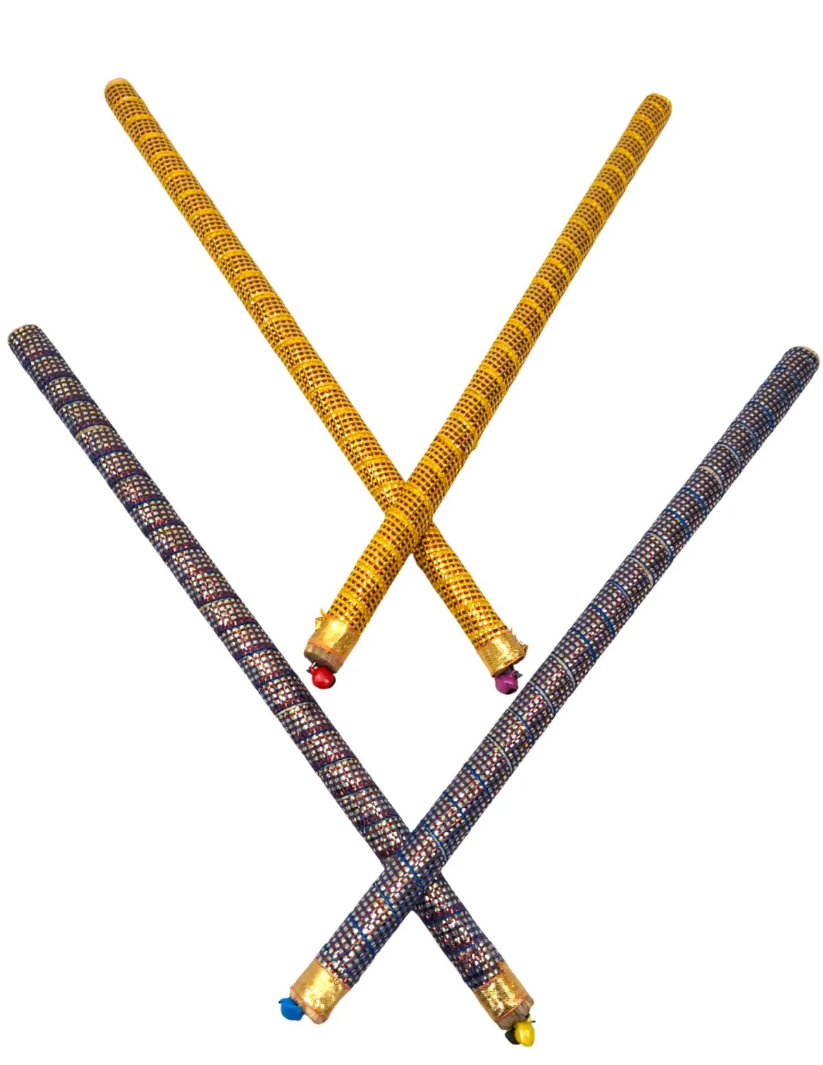Decorative Wooden Dandiya Sticks Pack of 2 (4 Sticks) | Pink & Green with Golden Work | Traditional Garba Dance Sticks for Navratri & Dandiya Raas | Fancy Dress Accessory for Kids & Adults - Image 15