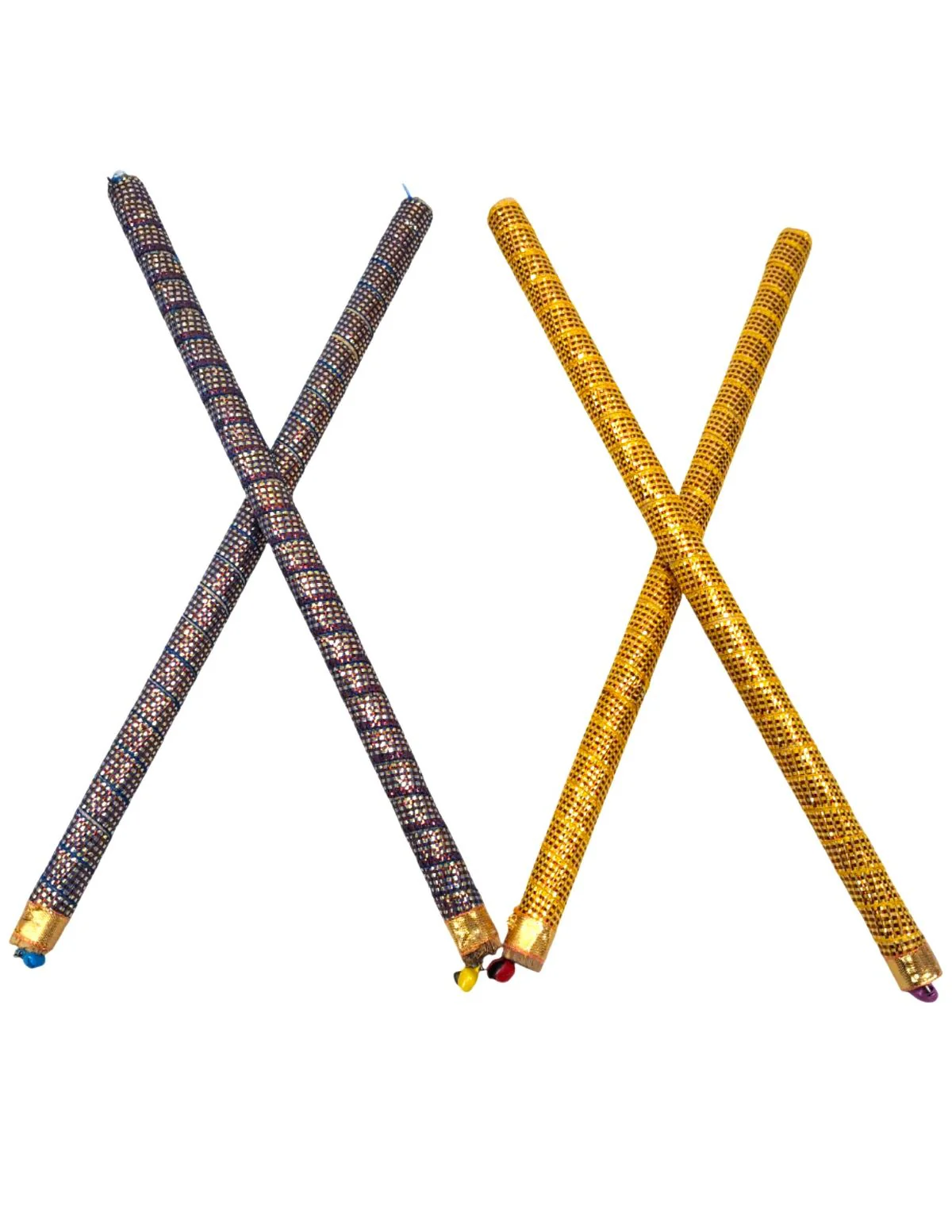 Decorative Wooden Dandiya Sticks Pack of 2 (4 Sticks) | Pink & Green with Golden Work | Traditional Garba Dance Sticks for Navratri & Dandiya Raas | Fancy Dress Accessory for Kids & Adults - Image 16