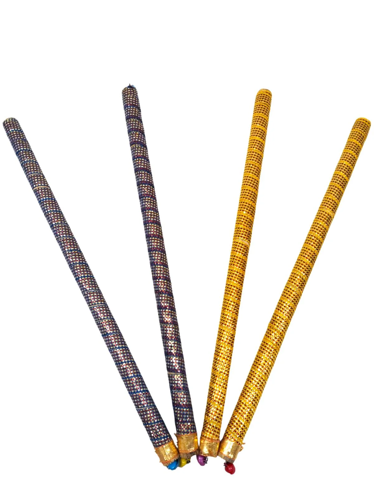 Decorative Wooden Dandiya Sticks Pack of 2 (4 Sticks) | Pink & Green with Golden Work | Traditional Garba Dance Sticks for Navratri & Dandiya Raas | Fancy Dress Accessory for Kids & Adults - Image 7