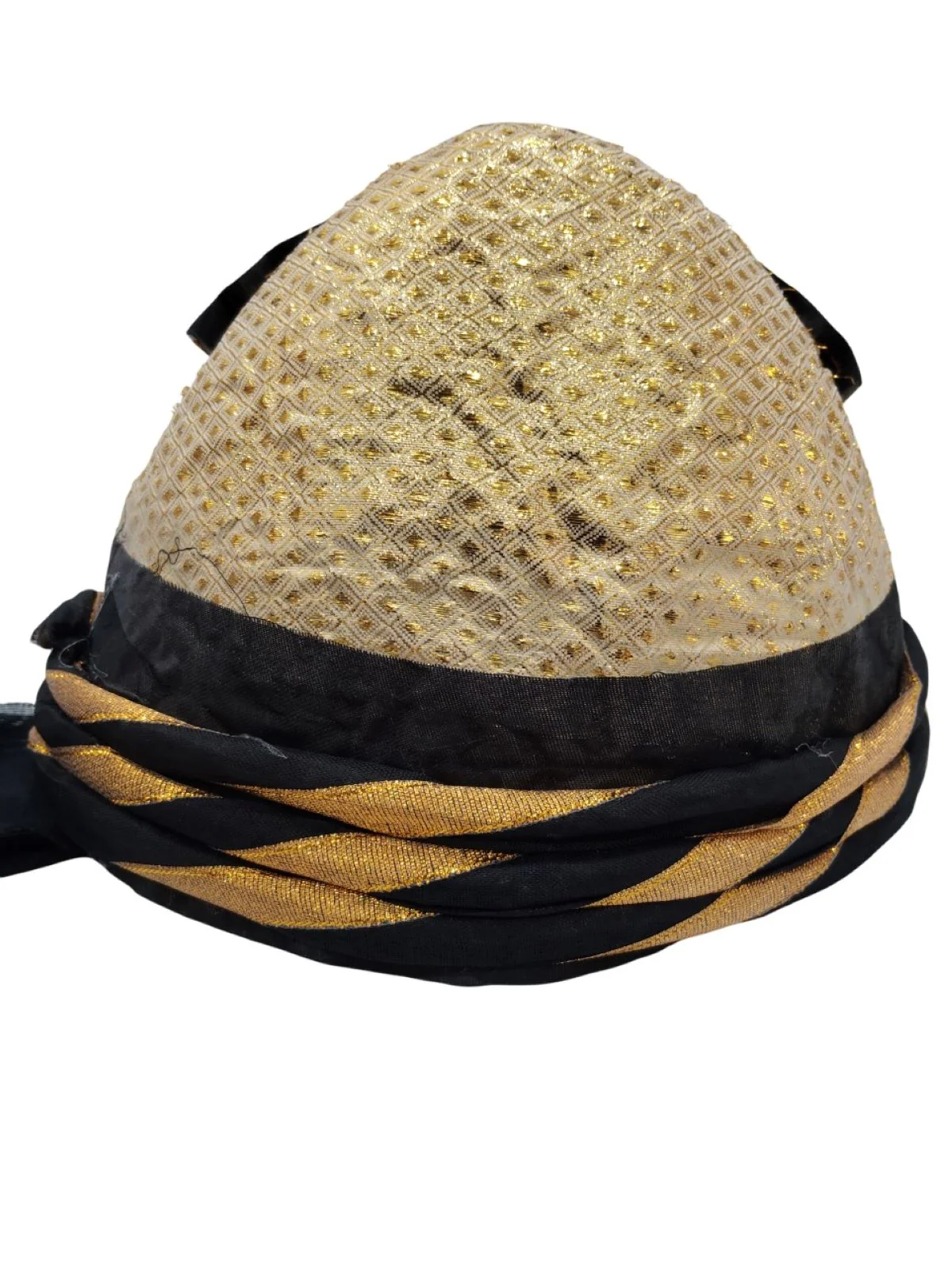 Elegant Pathani Turban with Gold and Black Accents – Traditional Fancy Dress Costume Accessory for Kids & Adults - Image 9
