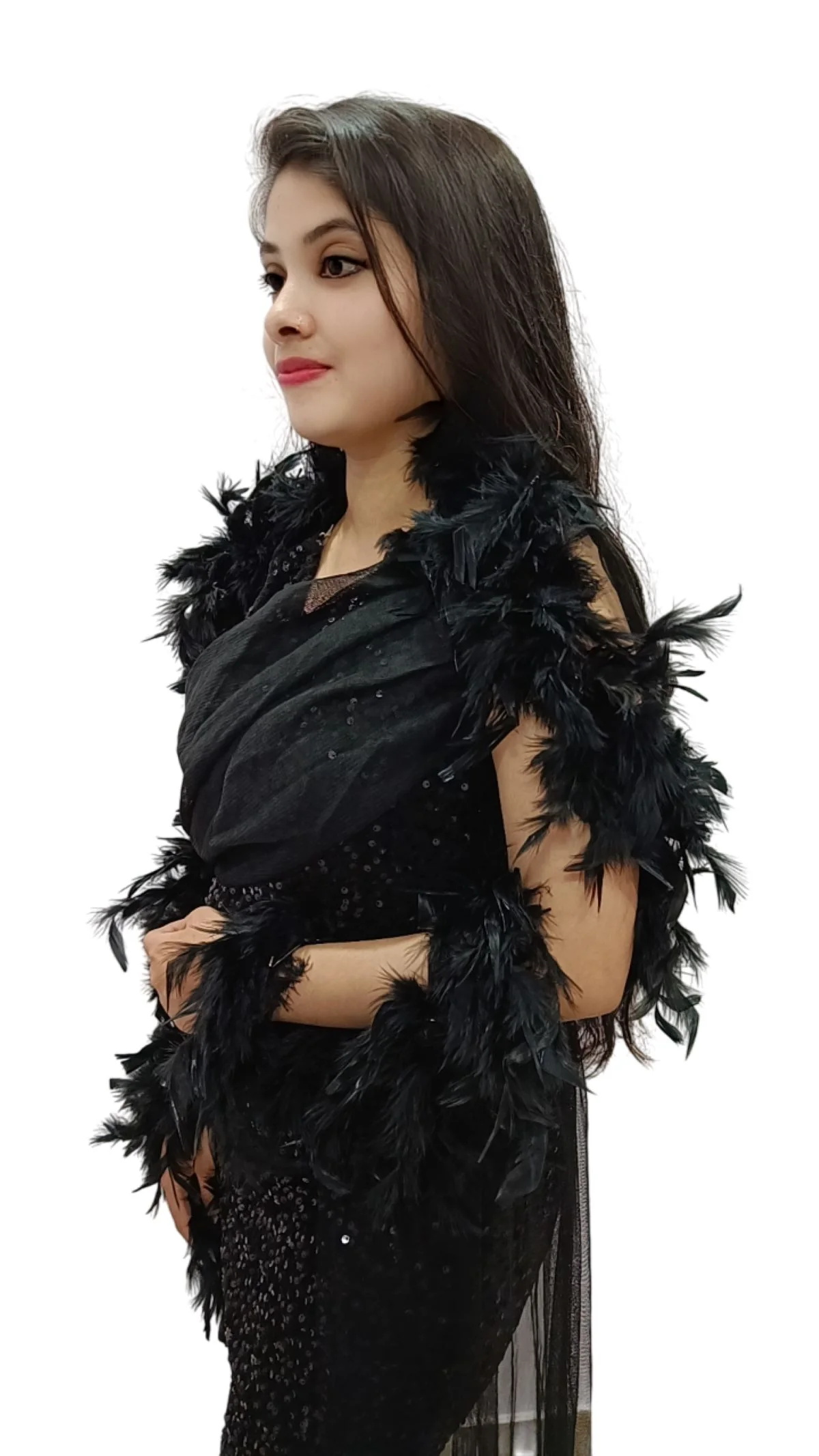 Fluffy Feather Boa Stole | Soft Feathers Scarf Evening Dress Accessory for Girls | Perfect for Dance Accessory, Costume Parties & Stylish Feather Dress Look - Image 34
