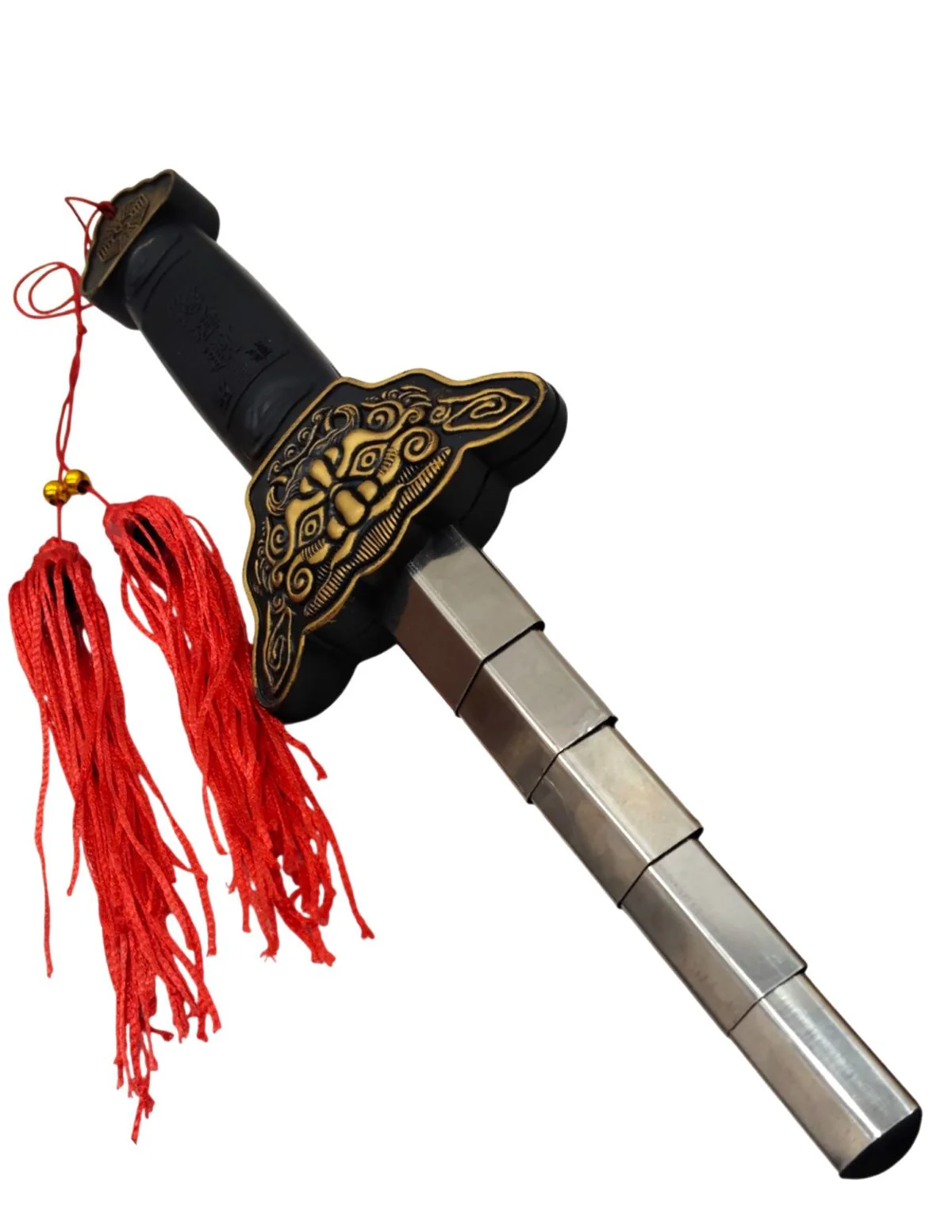 Foldable Ninja Sword for Kids (5+) & Adults – 32" Smooth Steel Blade with Plastic Handle & Red Tassel – Safe Fancy Dress Accessory & Cosplay Prop - Image 2