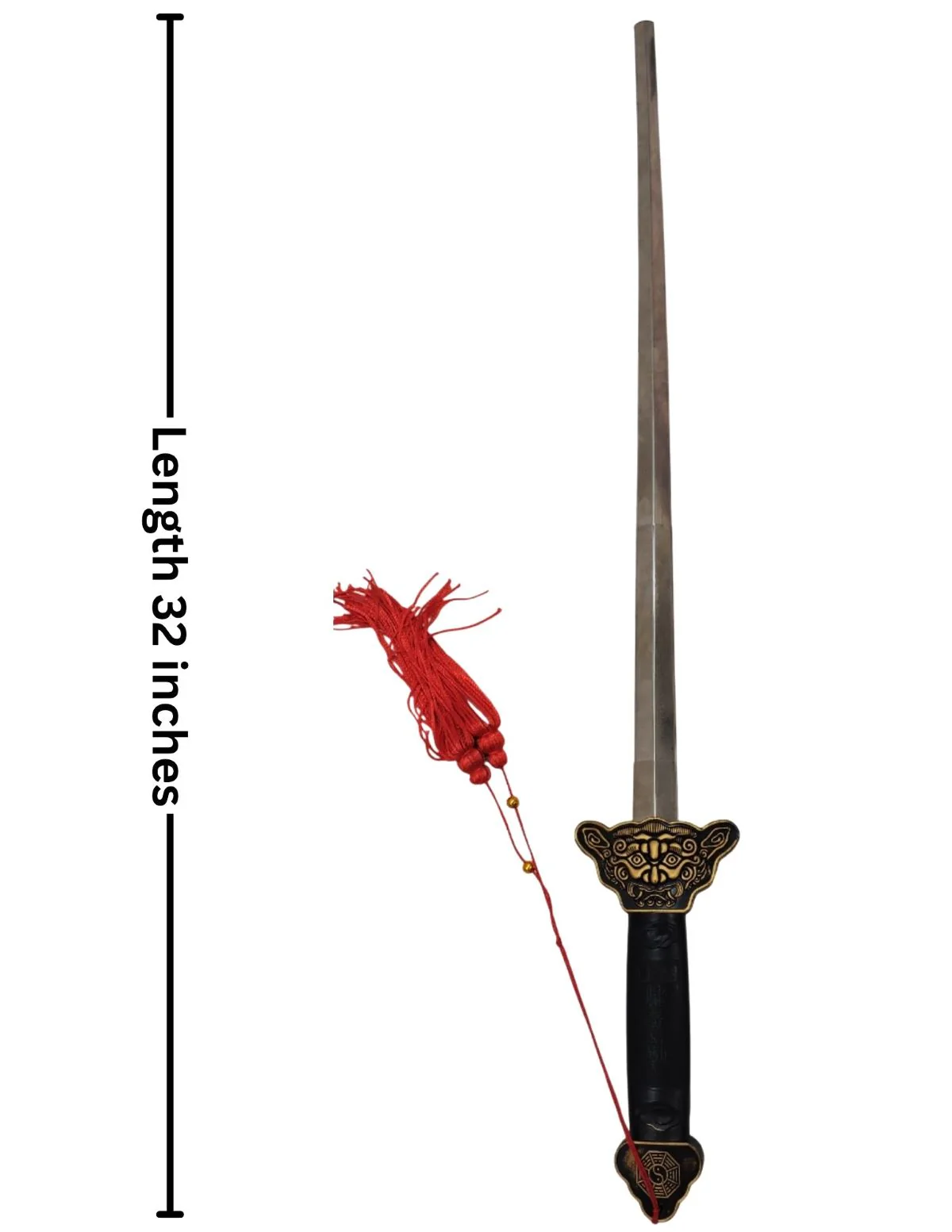 Foldable Ninja Sword for Kids (5+) & Adults – 32" Smooth Steel Blade with Plastic Handle & Red Tassel – Safe Fancy Dress Accessory & Cosplay Prop - Image 3