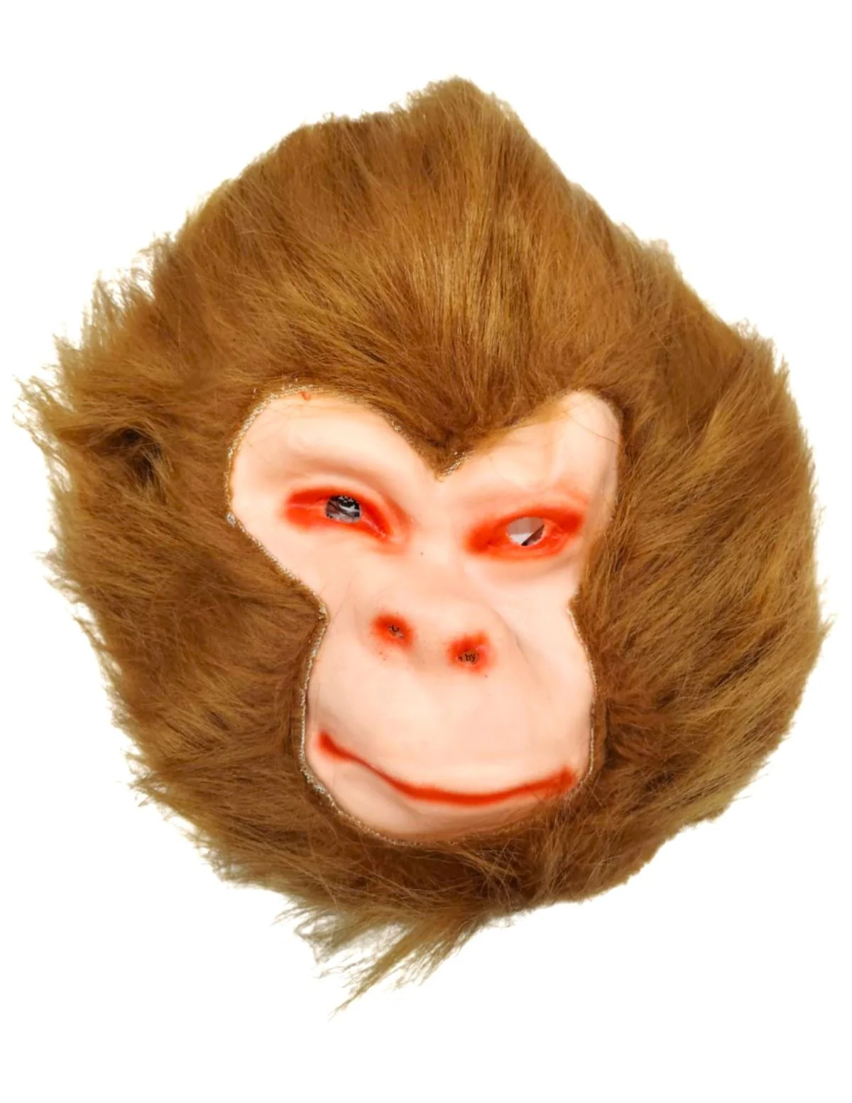 Furry Monkey Face Mask for Kids & Adults – Brown Animal Costume Mask with Faux Fur & Elastic Strap – Funny Jungle Theme Fancy Dress Accessory for Role Plays & Theme Party