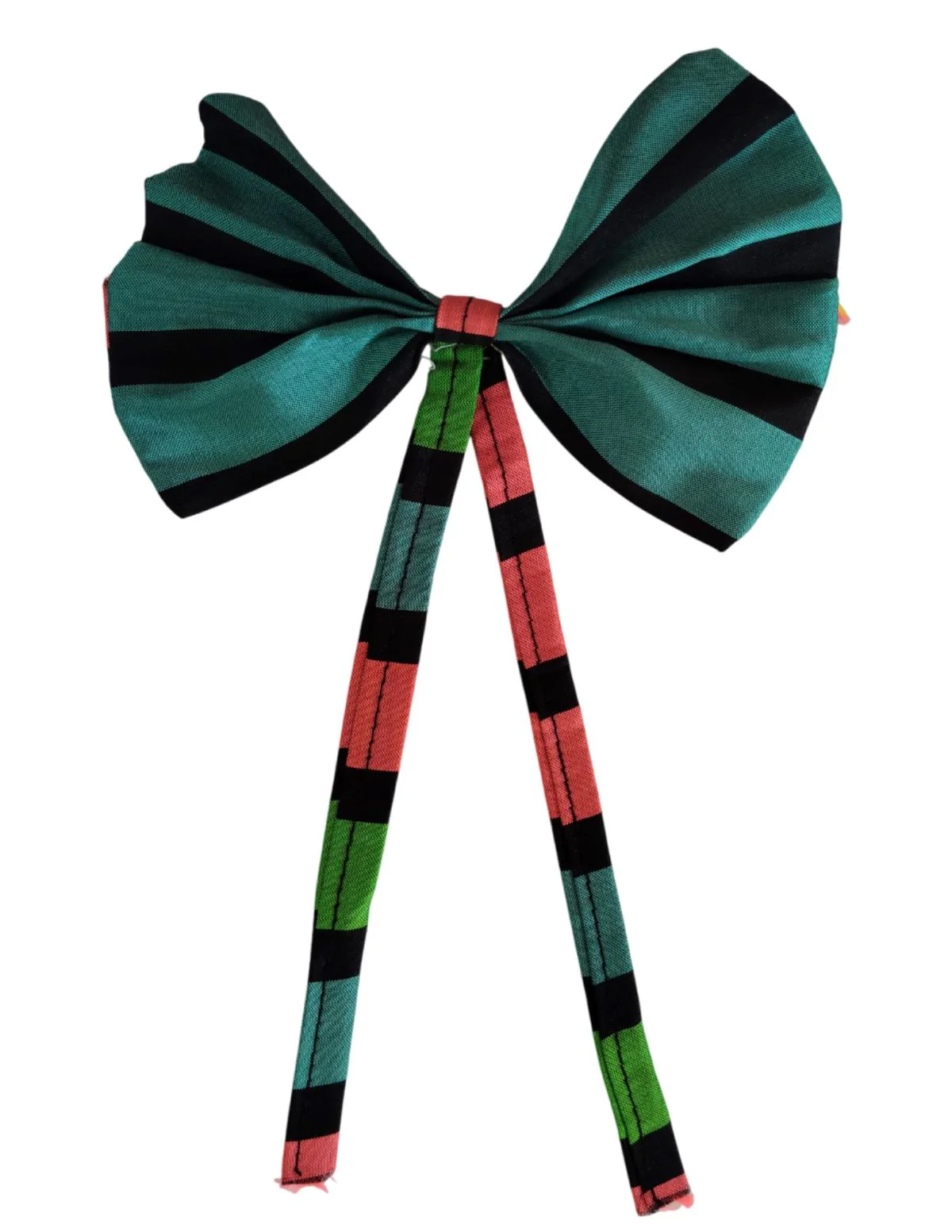 Girls Skirt and Shirt Set | Collared Top with Bow & Denim Net Flared Skirt | Formal & Casual Wear for Kids | Multicolor Striped Dress Set - Image 10