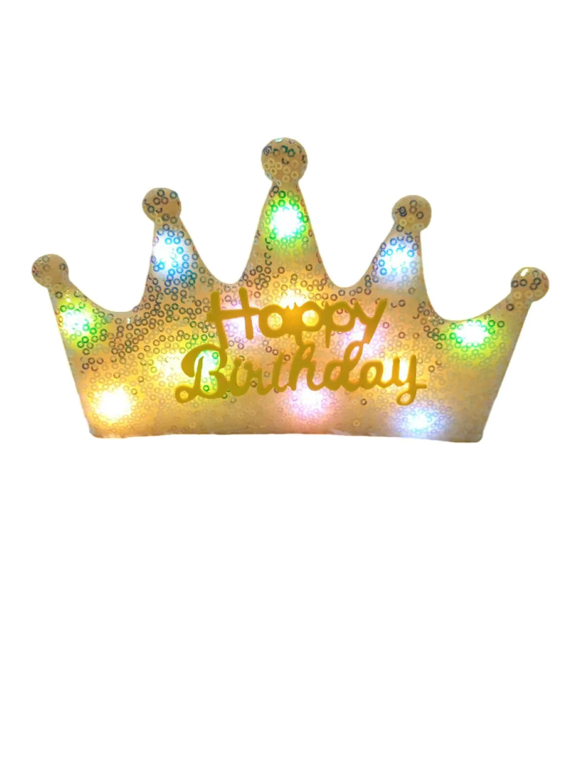 Assorted Glowing LED Happy Birthday Headband Crown Accessories for Girls – 3 Modes Changing Lights, Sparkly Birthday Crown with Adjustable Size for Party and Celebration