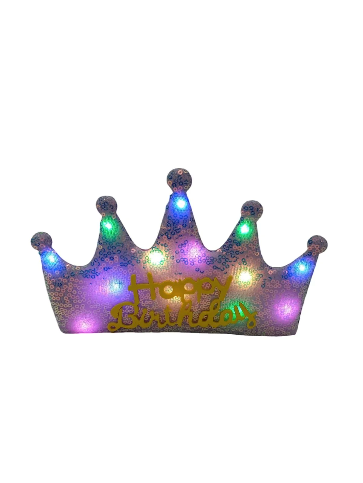 Assorted Glowing LED Happy Birthday Headband Crown Accessories for Girls – 3 Modes Changing Lights, Sparkly Birthday Crown with Adjustable Size for Party and Celebration - Image 3