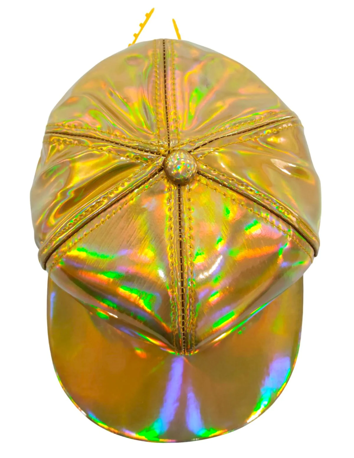 Golden Reflective Street Dance Cap – Adjustable Holographic Snapback Hat for Performers, Party & Hip-Hop Style Fancy Dress Accessory for Girls & Boys - Image 2
