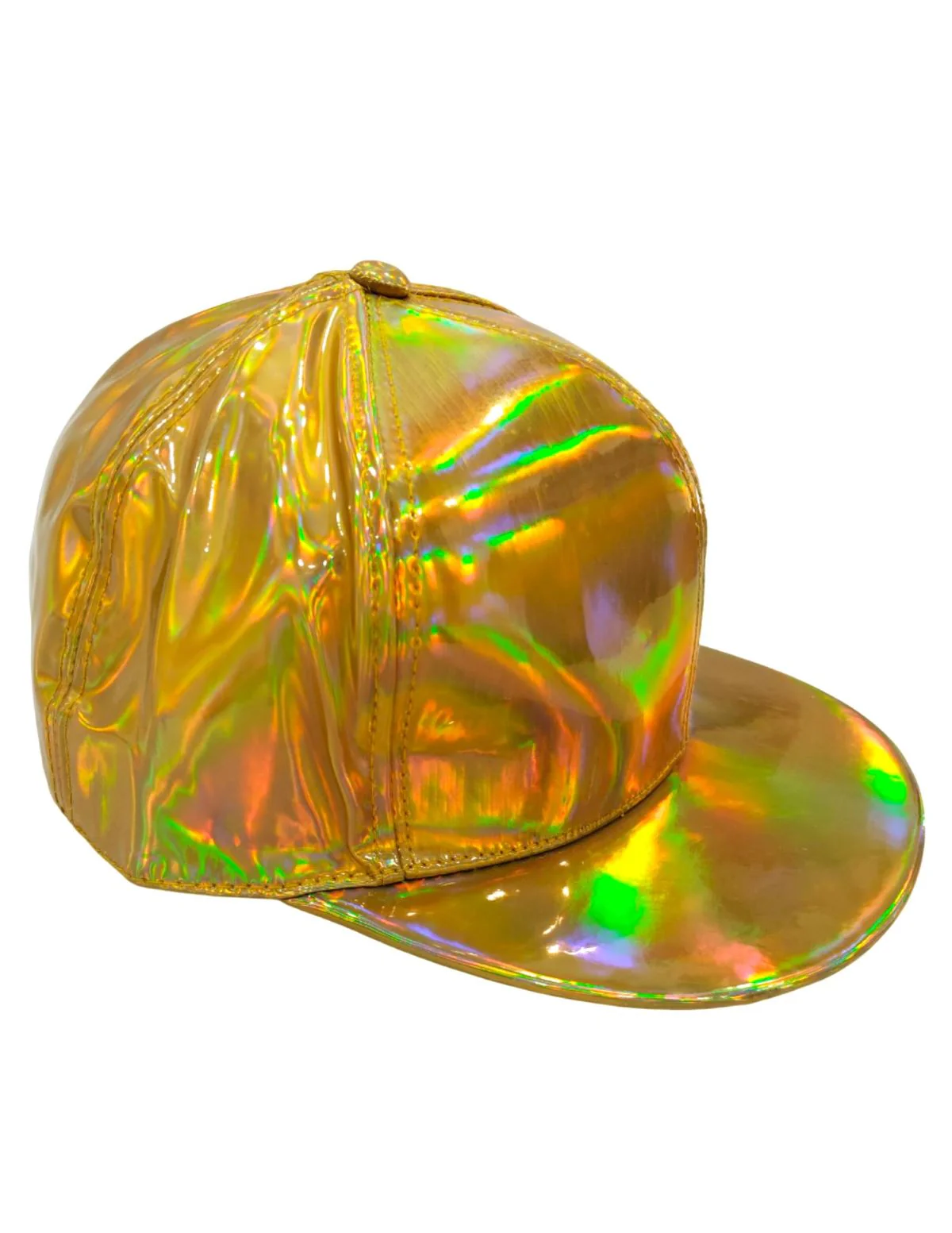 Golden Reflective Street Dance Cap – Adjustable Holographic Snapback Hat for Performers, Party & Hip-Hop Style Fancy Dress Accessory for Girls & Boys - Image 3