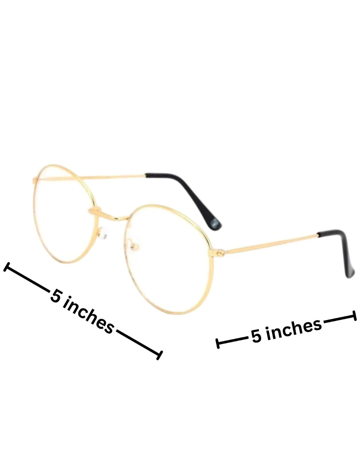Golden Spects Gandhiji Glasses Santa Claus Scholar Drama Theater Spectacles for Role Play Costume Accessory | Kids - Image 2