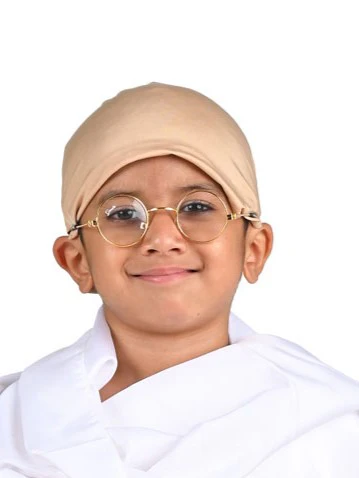 Golden Spects Gandhiji Glasses Santa Claus Scholar Drama Theater Spectacles for Role Play Costume Accessory | Kids - Image 3