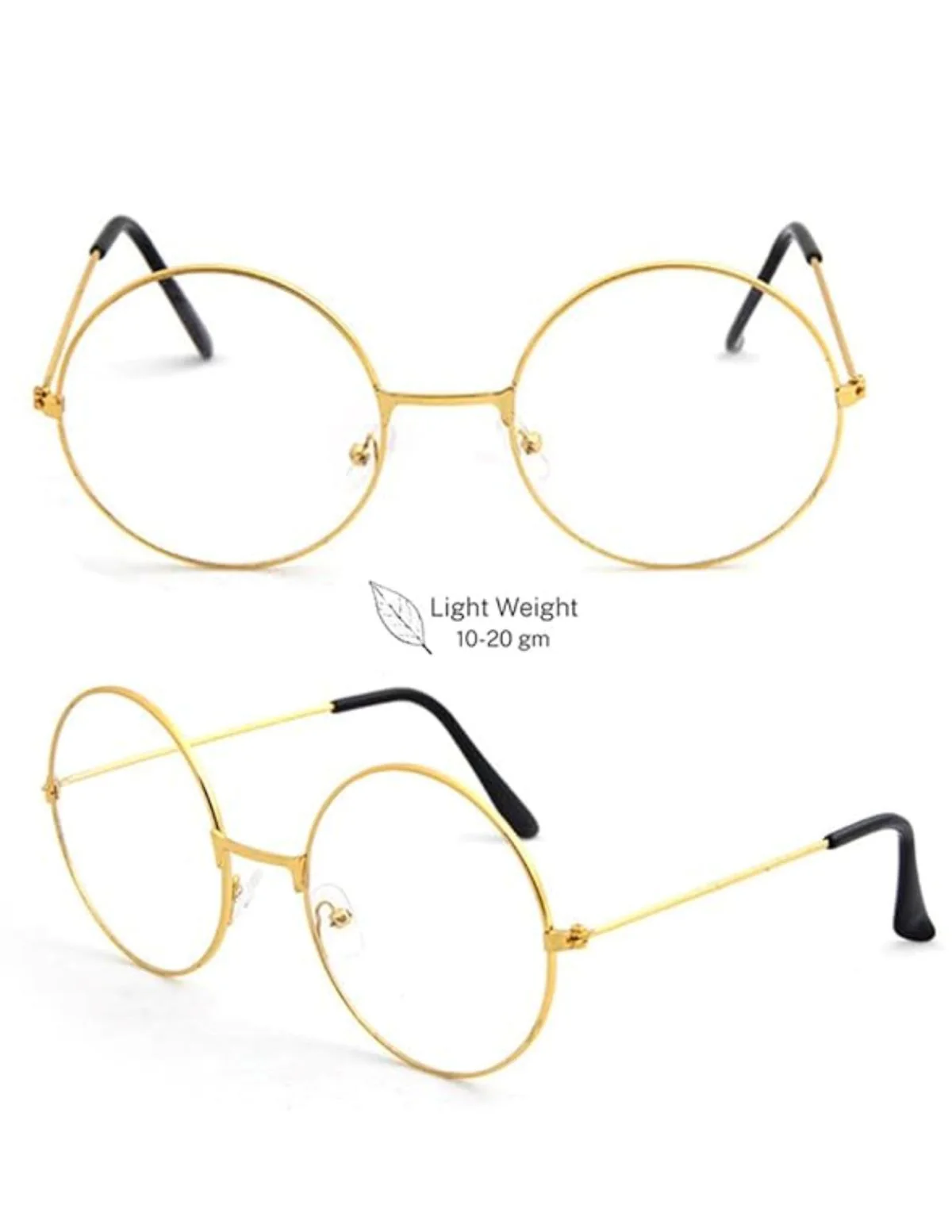 Golden Spects Gandhiji Glasses Santa Claus Scholar Drama Theater Spectacles for Role Play Costume Accessory | Kids - Image 7