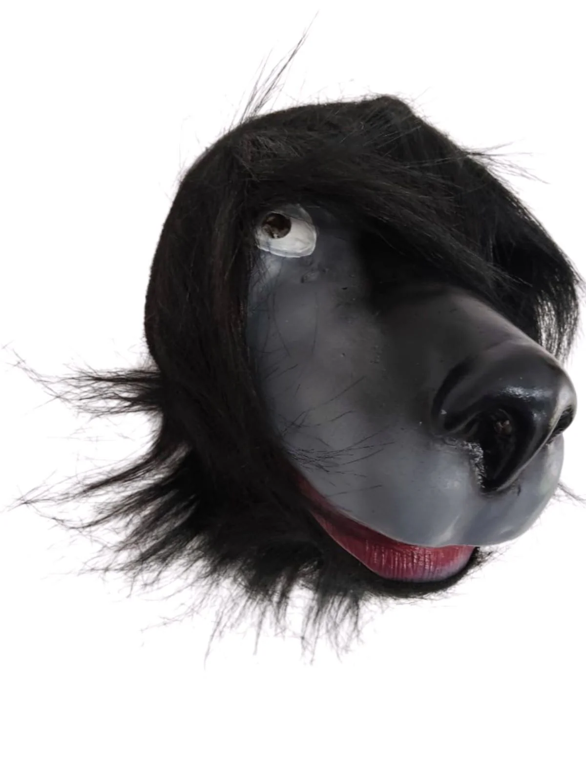 Jamwant Mythological Fancy Dress Mask – Grey & Black Face Mask with Hair Outline for Ramleela Role Play | Adult Size - Image 2