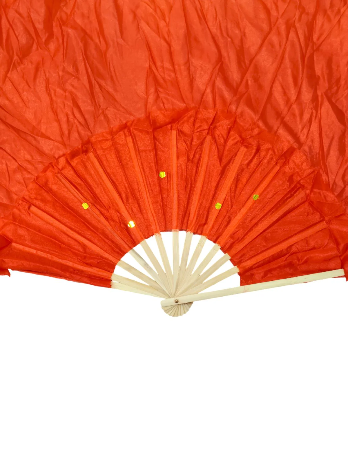 Japanese Silk Belly Dance Fan Veil with Bamboo Hand Fan with 2 Meter Flowing Cloth Attached to Fan for Great Dance Effect – Fire Theme, Stage Shows & Fancy Dress Accessory - Image 3