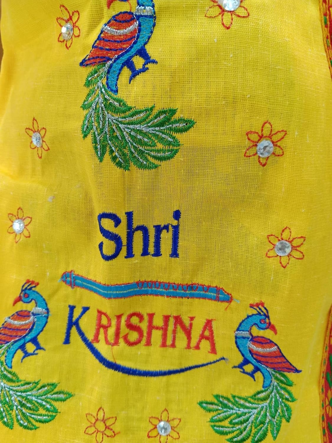 Krishna Dress for Baby Boy | Print Shri Krishna Costume for Kids with Patka, Flute, Mukut & Mala | Janmashtami Photoshoot Outfit | Fancy Dress RolePlay Costume for Kids - Image 11