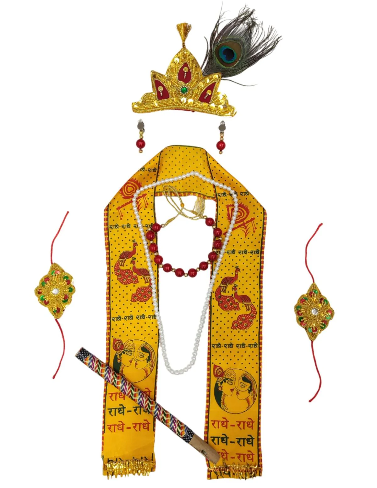 Krishna Jewellery for Kids 8-Pcs Standard | Accessorize Your Krishna Dress for Kids | Jewellery Accessory for Kanha Dress for Baby Boy | Janmashtami dress Accessory – 0-7 Years - Image 3
