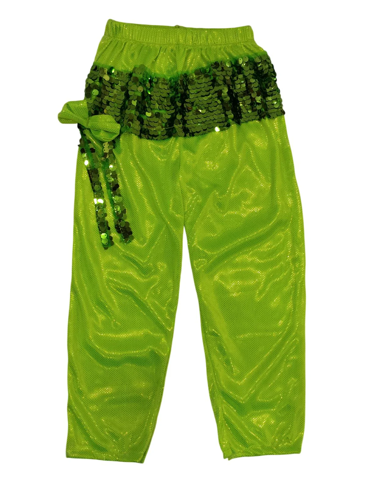 Light Green Western Dance Costume for Boys | Full Sleeves Sequin Collared Shirt with Matching Pants | Nylon & Sequence Dance Costume for Boys | Stylish Fancy Dress for Kids - Image 7