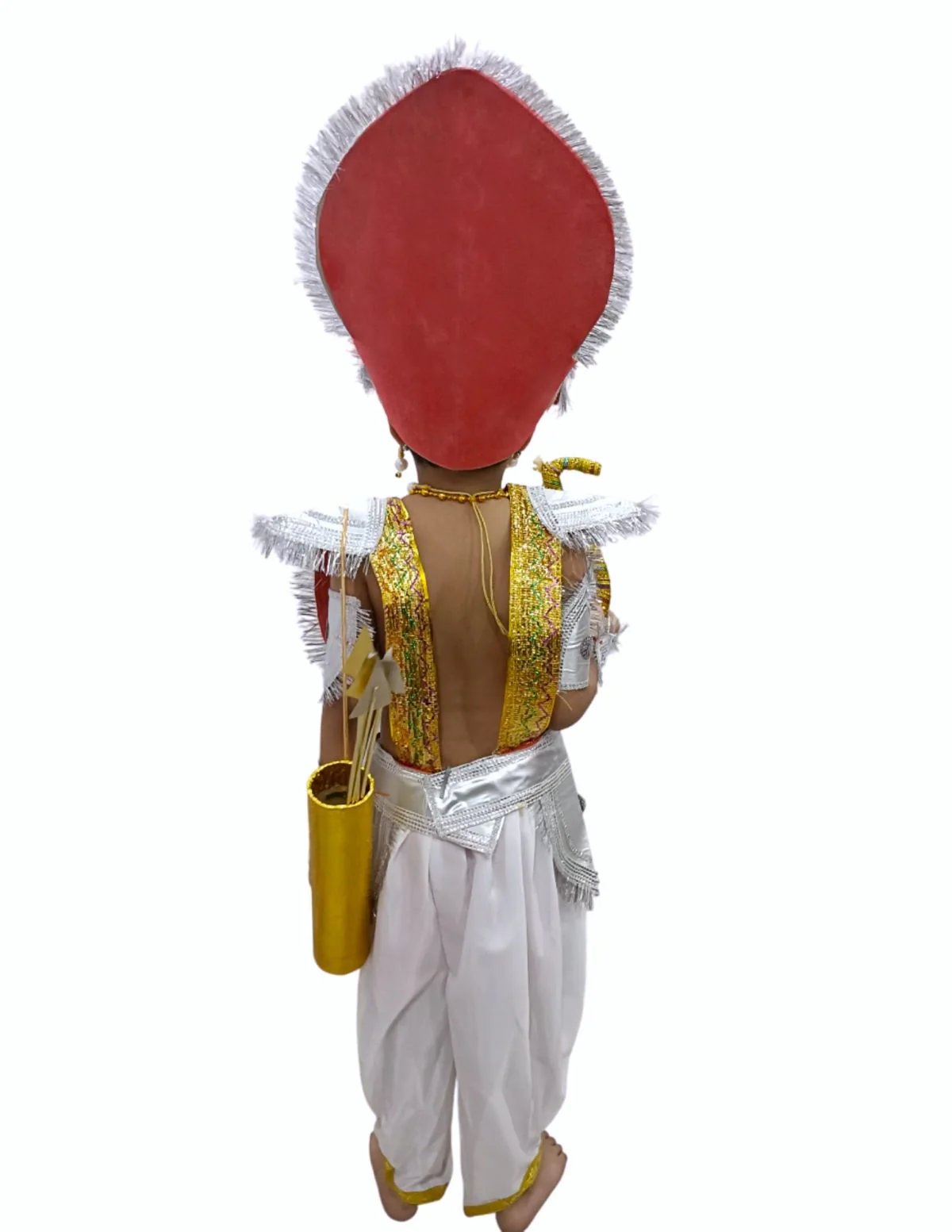 Mahabharat Warrior Costume for Kids – Arjun / Bhishma Pitamah Look with Silver Chest Armor & Accessory Set | Indian Mythological Fancy Dress for School & Cultural Events - Image 8