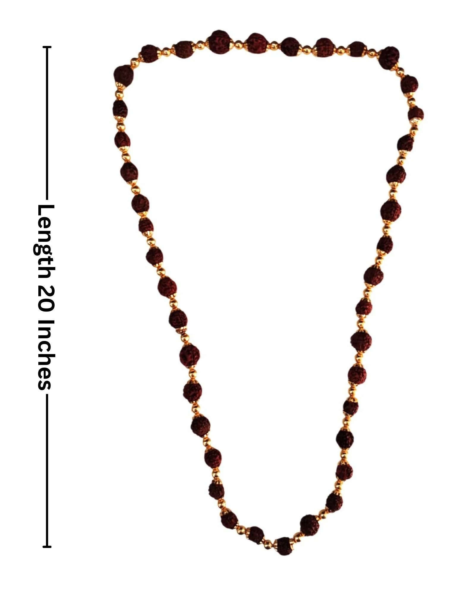 Natural Brown Rudraksh Golden Plated Rudraksha Jewellery Set with Golden Beads – Rudraksha Mala for Ramleela, Festivals & Spiritual Events | Ideal for Kids & Adults - Image 3