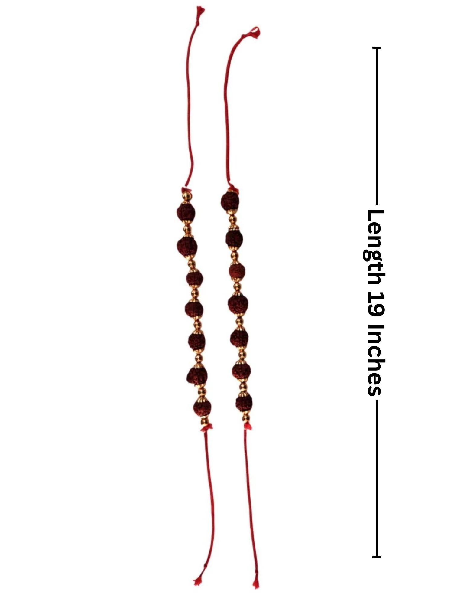 Natural Brown Rudraksh Golden Plated Rudraksha Jewellery Set with Golden Beads – Rudraksha Mala for Ramleela, Festivals & Spiritual Events | Ideal for Kids & Adults - Image 4