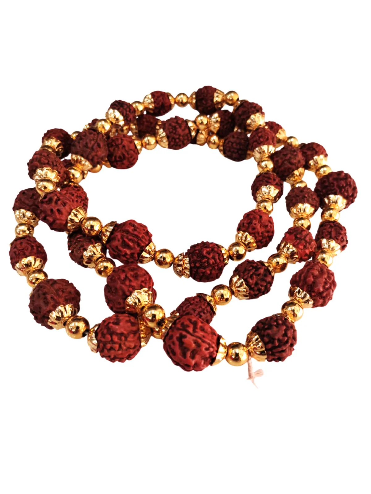 Natural Brown Rudraksh Golden Plated Rudraksha Jewellery Set with Golden Beads – Rudraksha Mala for Ramleela, Festivals & Spiritual Events | Ideal for Kids & Adults - Image 7