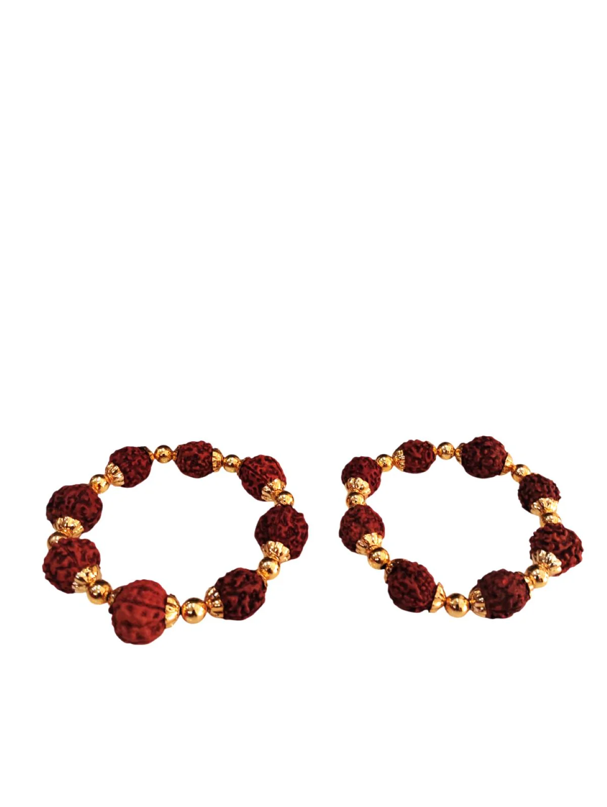 Natural Brown Rudraksh Golden Plated Rudraksha Jewellery Set with Golden Beads – Rudraksha Mala for Ramleela, Festivals & Spiritual Events | Ideal for Kids & Adults - Image 8