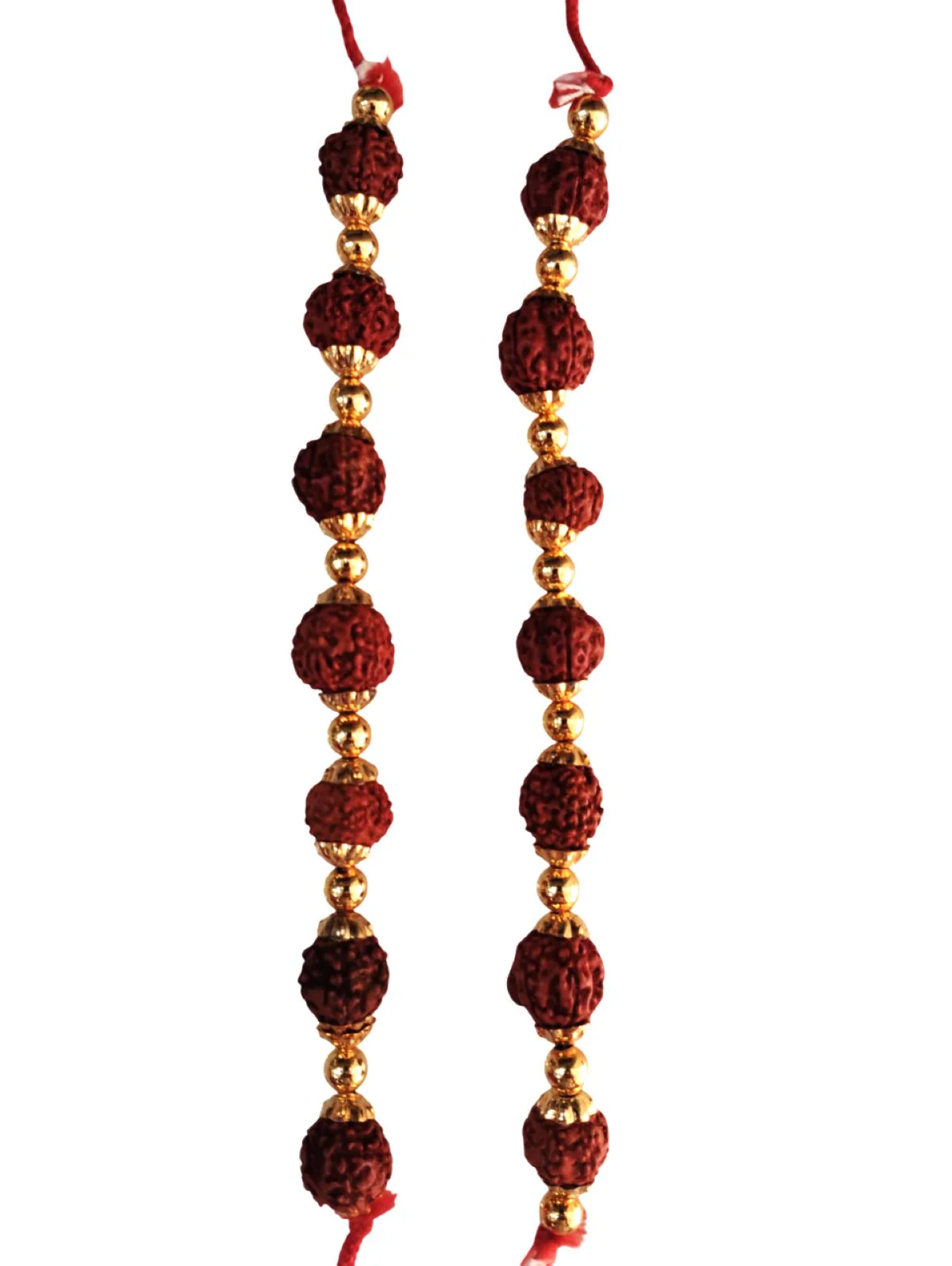 Natural Brown Rudraksh Golden Plated Rudraksha Jewellery Set with Golden Beads – Rudraksha Mala for Ramleela, Festivals & Spiritual Events | Ideal for Kids & Adults - Image 9