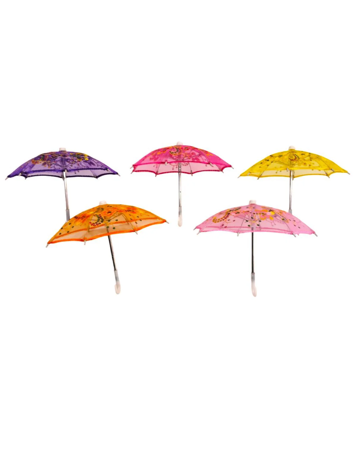 Net Parasol Assorted Umbrella with Embroidery for Kids Costume Accessories for Photoshoots, Decorations & Special Occasions