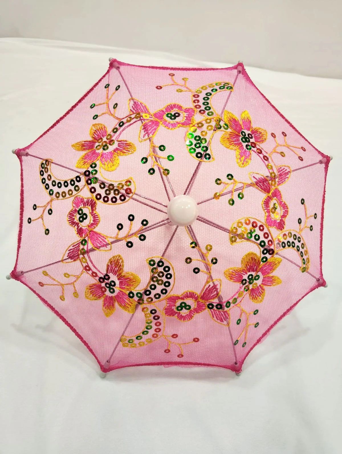 Net Parasol Assorted Umbrella with Embroidery for Kids Costume Accessories for Photoshoots, Decorations & Special Occasions - Image 10