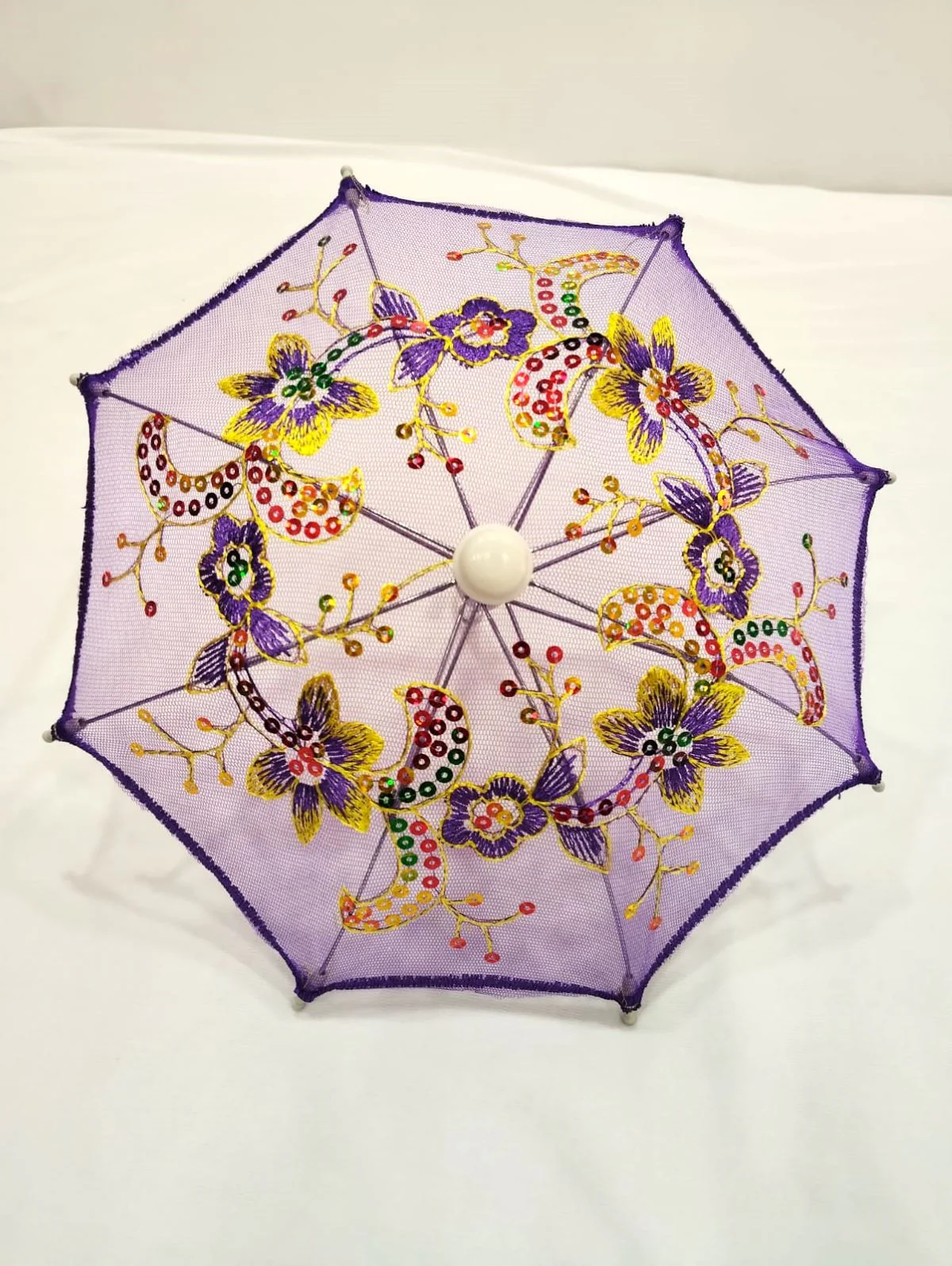 Net Parasol Assorted Umbrella with Embroidery for Kids Costume Accessories for Photoshoots, Decorations & Special Occasions - Image 11