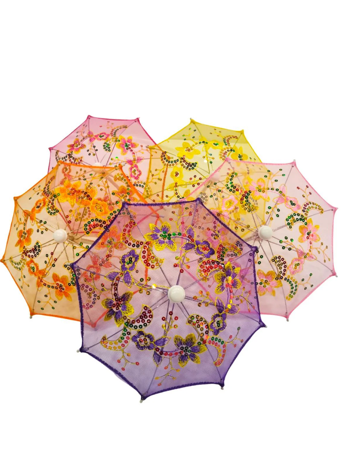 Net Parasol Assorted Umbrella with Embroidery for Kids Costume Accessories for Photoshoots, Decorations & Special Occasions - Image 4
