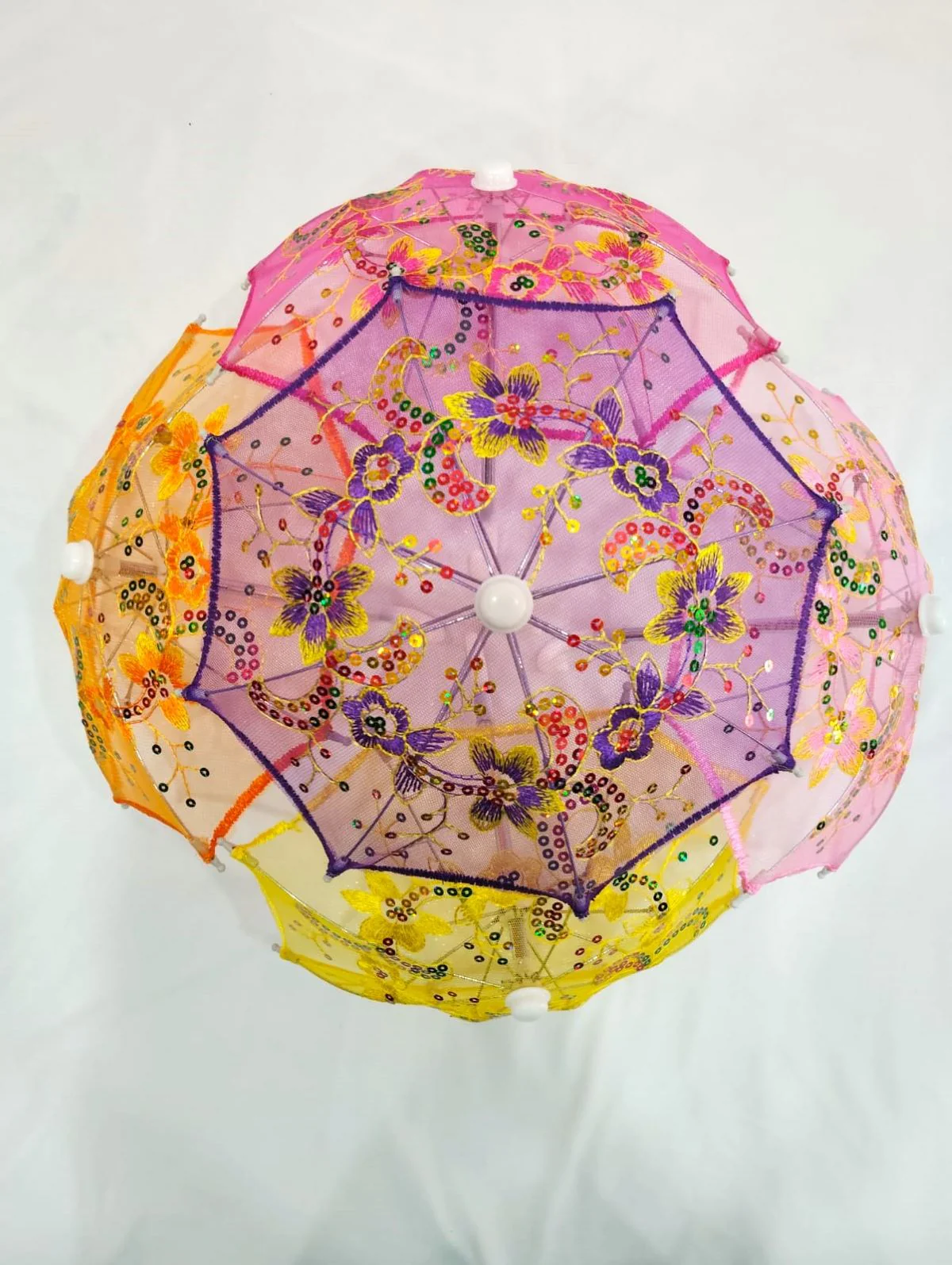 Net Parasol Assorted Umbrella with Embroidery for Kids Costume Accessories for Photoshoots, Decorations & Special Occasions - Image 6