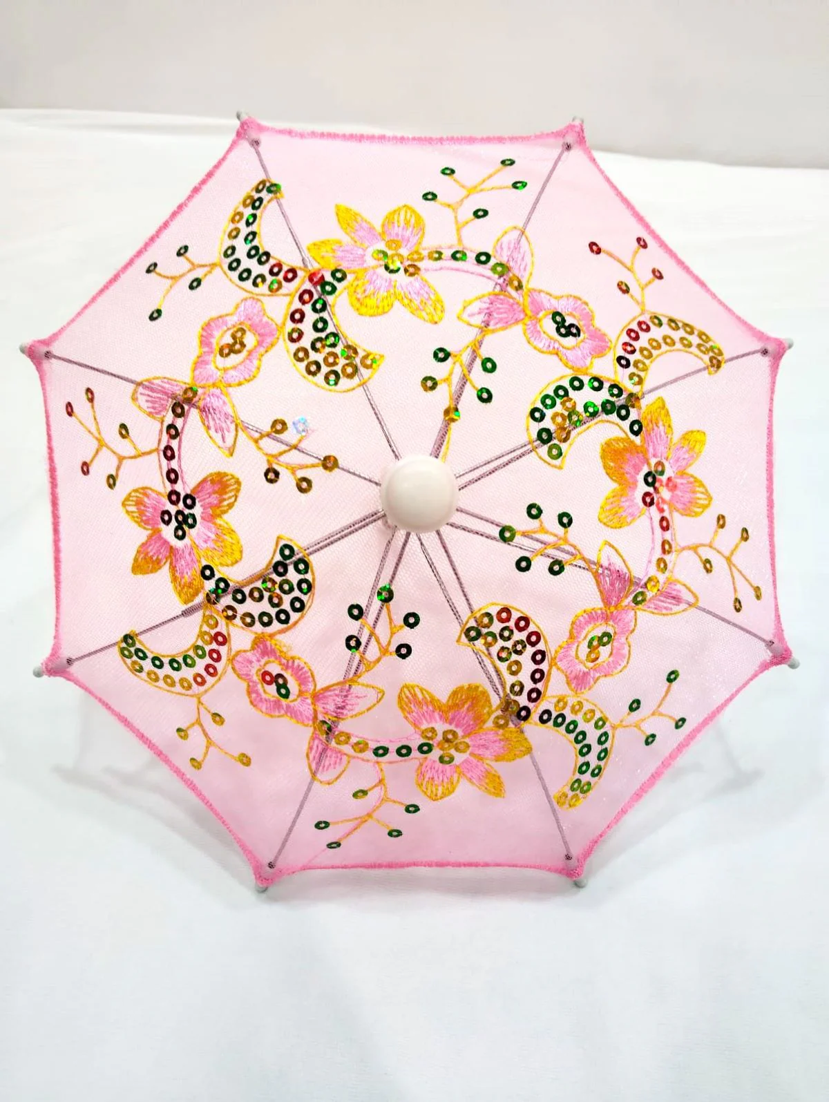 Net Parasol Assorted Umbrella with Embroidery for Kids Costume Accessories for Photoshoots, Decorations & Special Occasions - Image 7