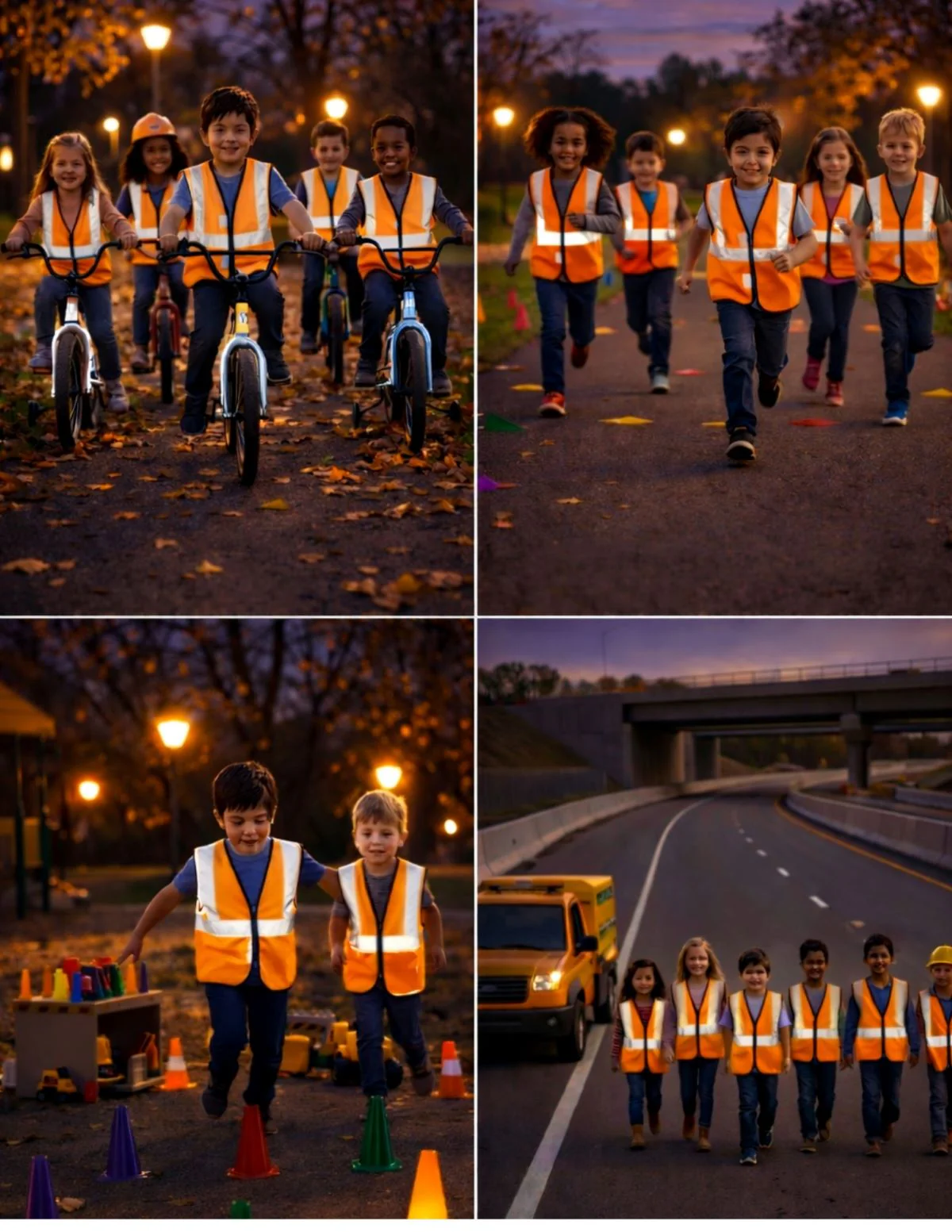Orange Reflective Safety Jacket for Kids | Labor Day Dress Costume | Worker Uniform Vest | Bike Safety Jacket | School Fancy Dress Costume - Image 8