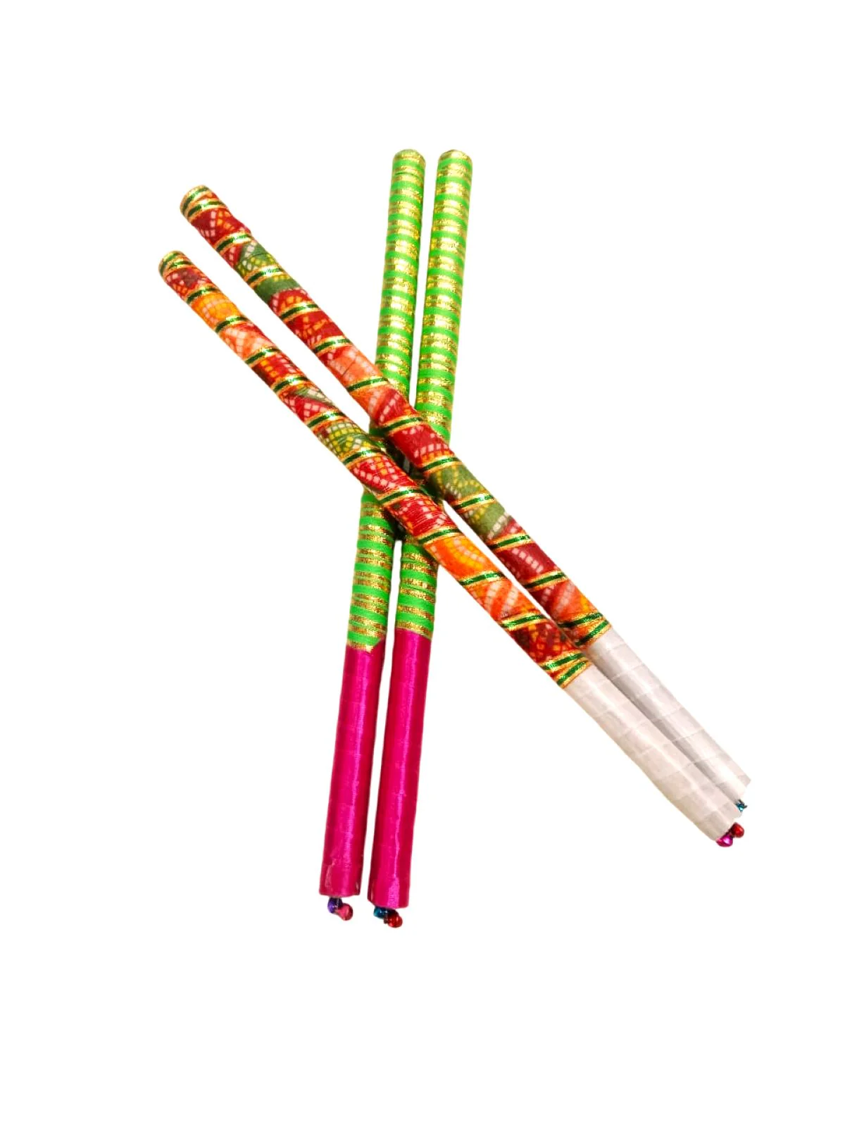 Pack of 2 Designer Multicolor Dandiya Sticks for Navratri Garba  Premium Accessory for Kids & Adults