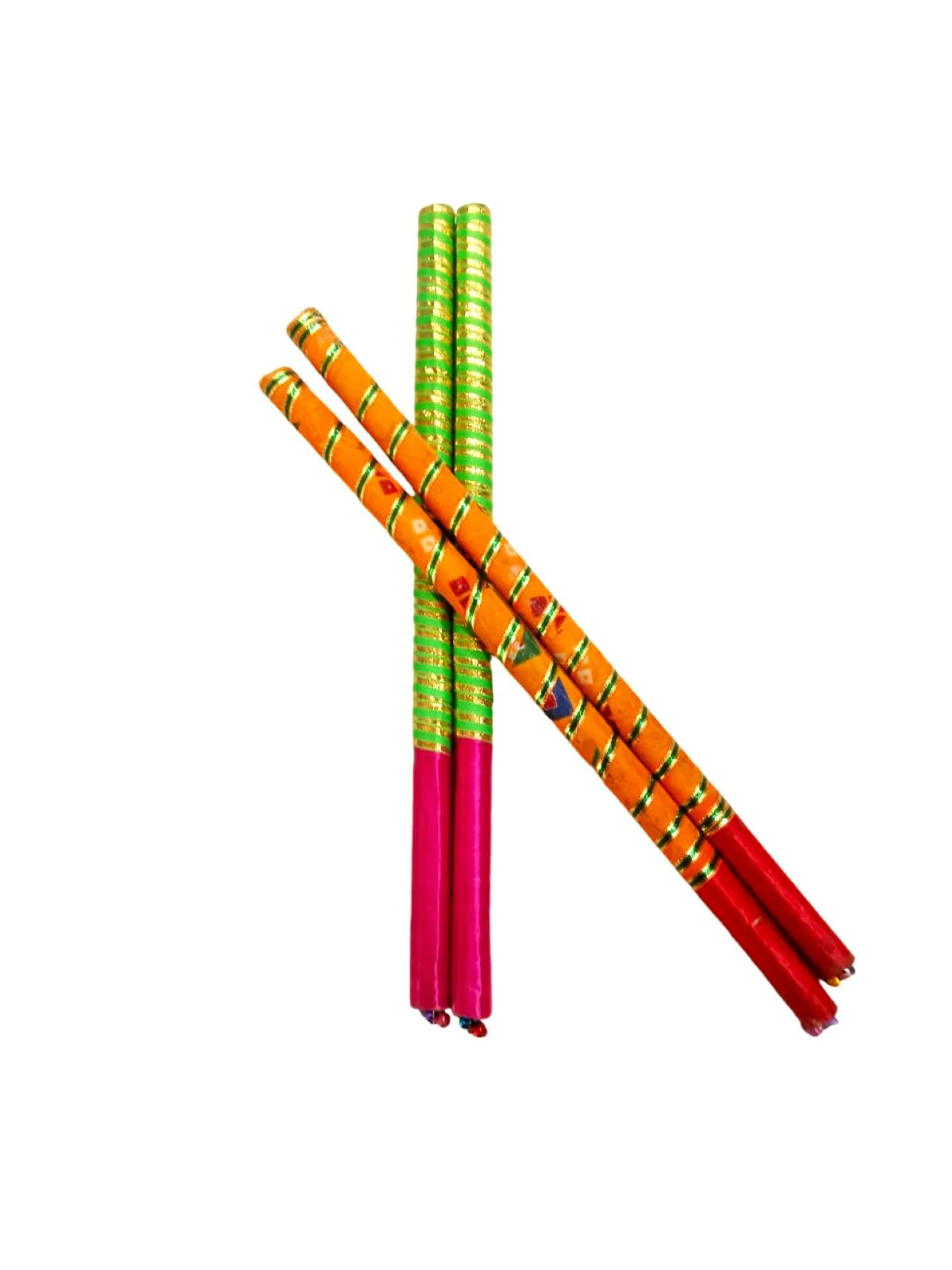 Pack of 2 Designer Multicolor Dandiya Sticks for Navratri Garba  Premium Accessory for Kids & Adults - Image 3