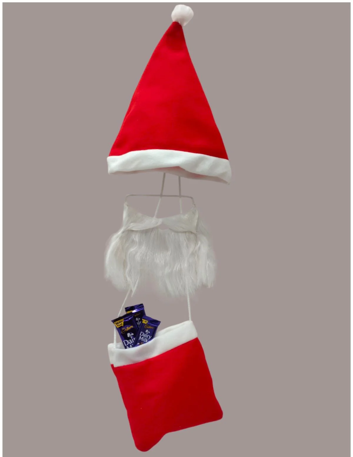 Pack of 3 Christmas Accessory Set Santa Cap, Beard & Santa Goodies bag Combo for Adults - Image 7