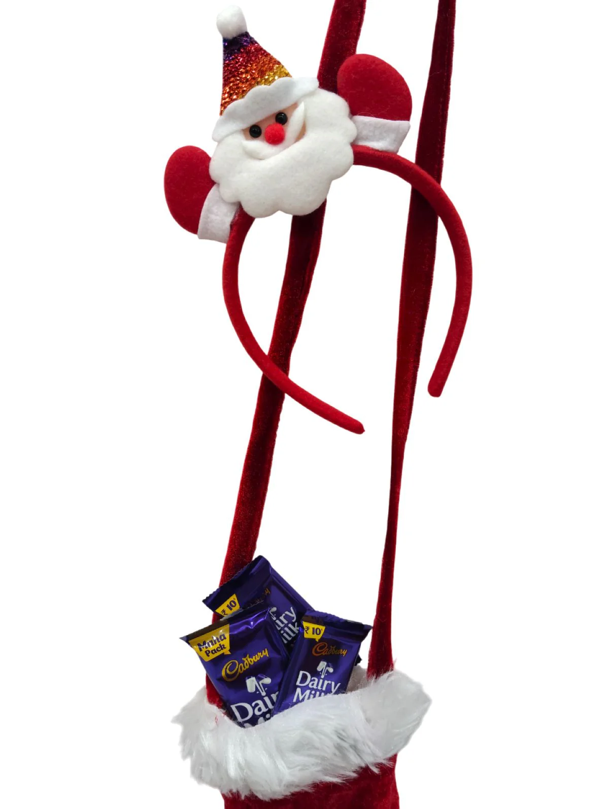 Pack of 2 Christmas Accessory Set Santa Headband and Goodies Bag Combo For Girls | Kids - Image 4
