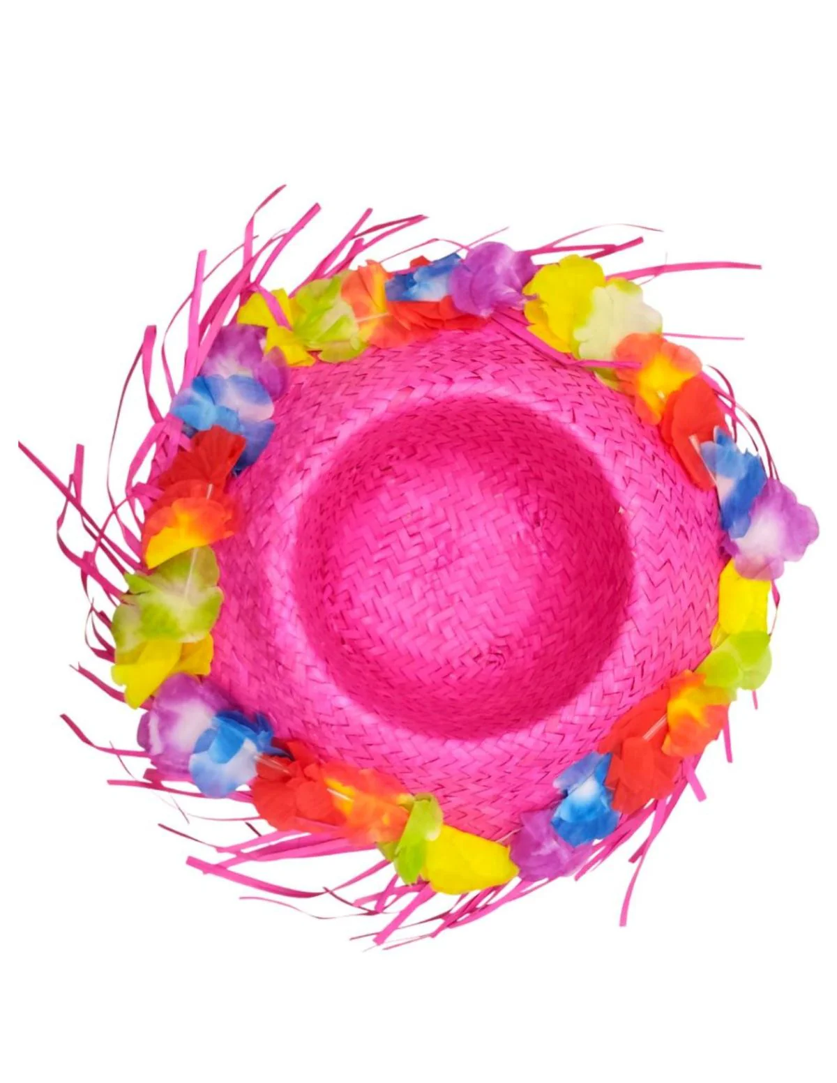 Pink Goa Beach Hat for Women – Handmade Straw Hat with Artificial Flower Decoration | Hawaiian Style Sun Hat for Girls & Ladies | Fancy Dress & Beachwear Accessory - Image 3
