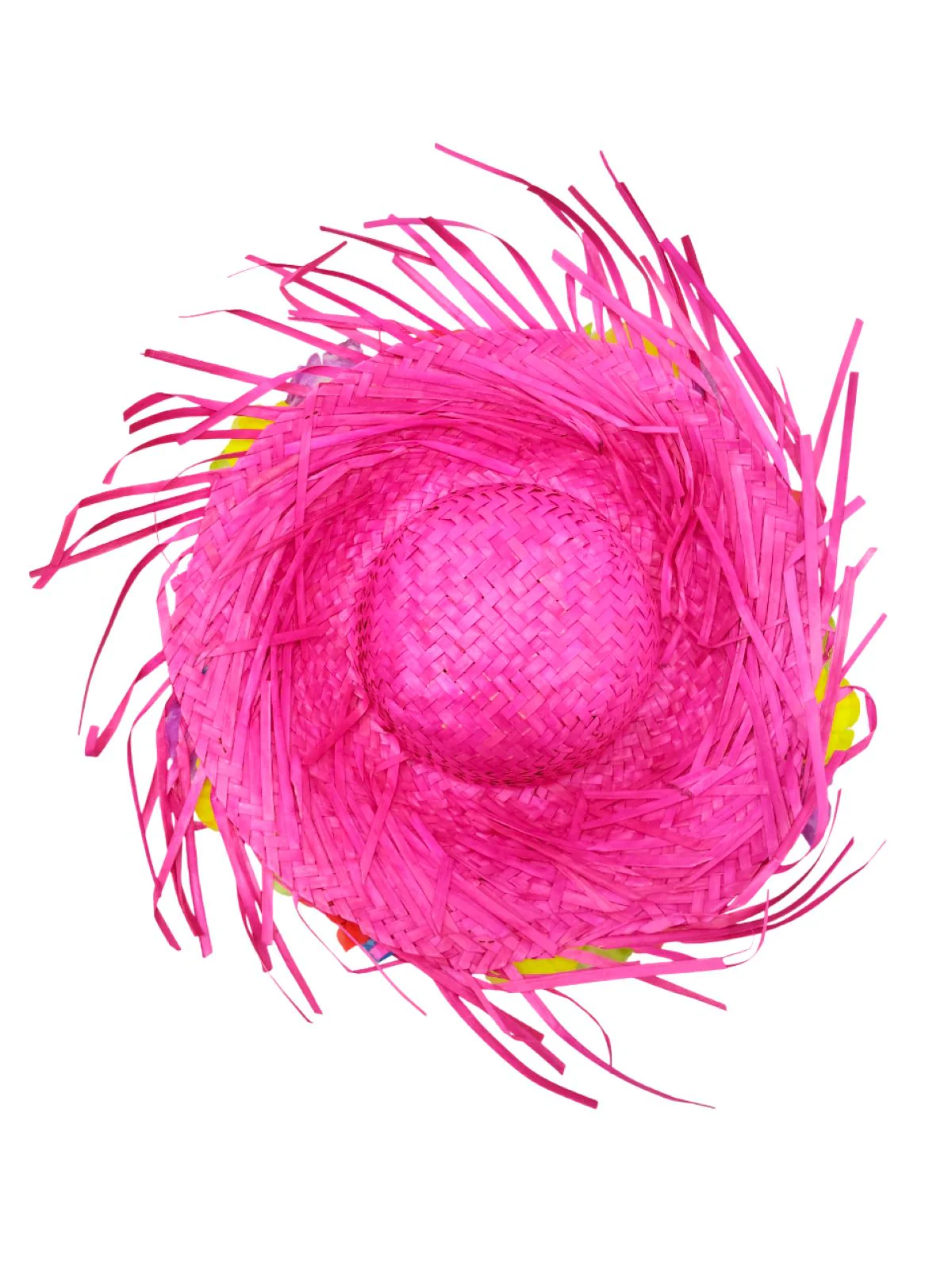 Pink Goa Beach Hat for Women – Handmade Straw Hat with Artificial Flower Decoration | Hawaiian Style Sun Hat for Girls & Ladies | Fancy Dress & Beachwear Accessory - Image 4