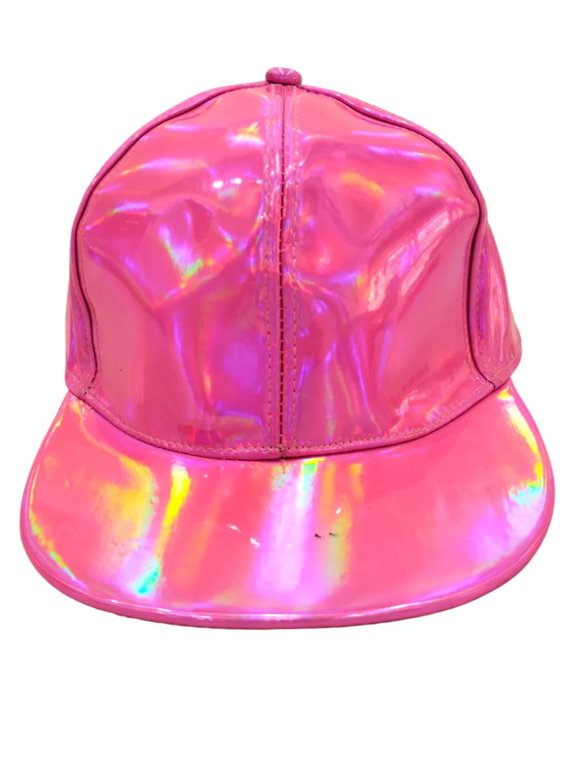 Pink Reflective Street Dance Cap – Adjustable Holographic Snapback Hat for Performers, Party & Hip-Hop Style Fancy Dress Accessory for Girls & Boys