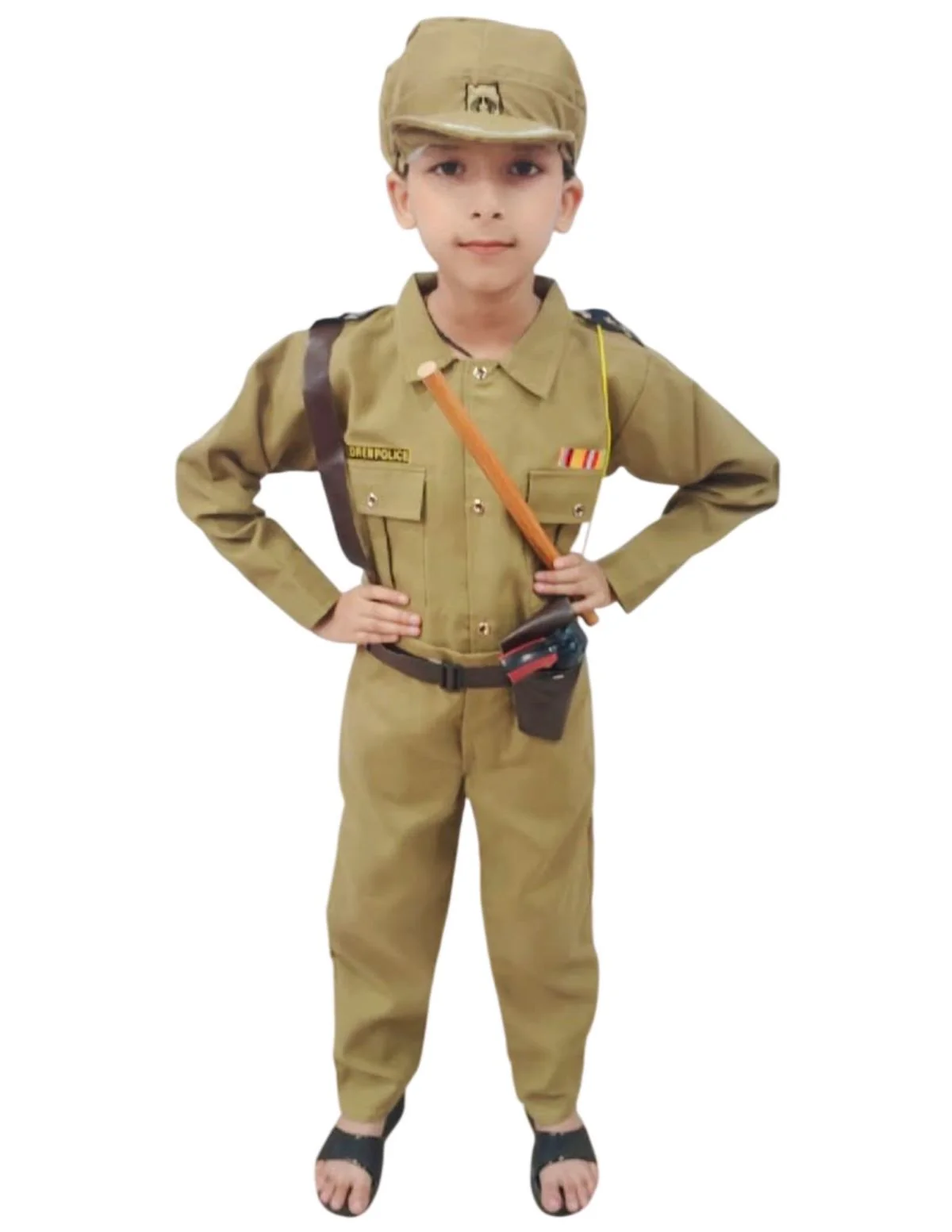 Police Dress for Kids | 7 Pcs Set Police Uniform Costume – Professionals & Helpers Theme | Ideal for Fancy Dress, Role Play, Independence Day & School Events - Image 2