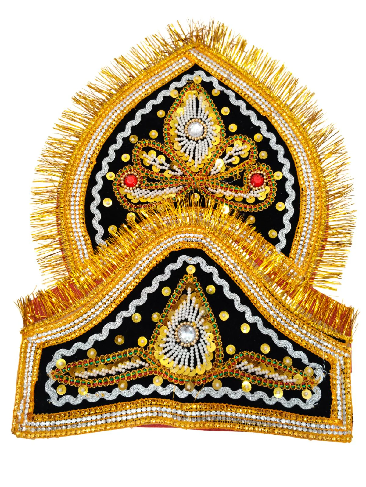 Ravan Crown with Detachable Face Extension 10 Head Set – Plywood Ramleela Mukut Costume for Dussehra & Fancy Dress Accessory For Adults - Image 4