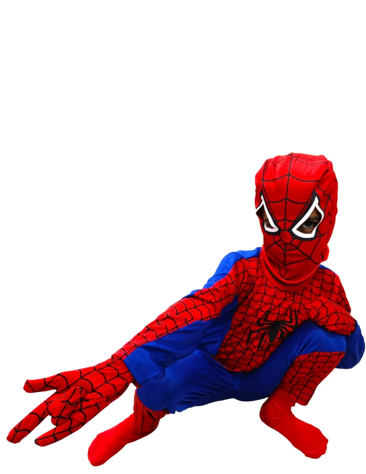 5 Pc Set Red and Blue Super Hero Dress for Boys | Superhero Dress with Top, Bottom, Mask, Gloves, and Socks | Birthday Party Prop, Halloween Theme Cosplay Dress - Image 5