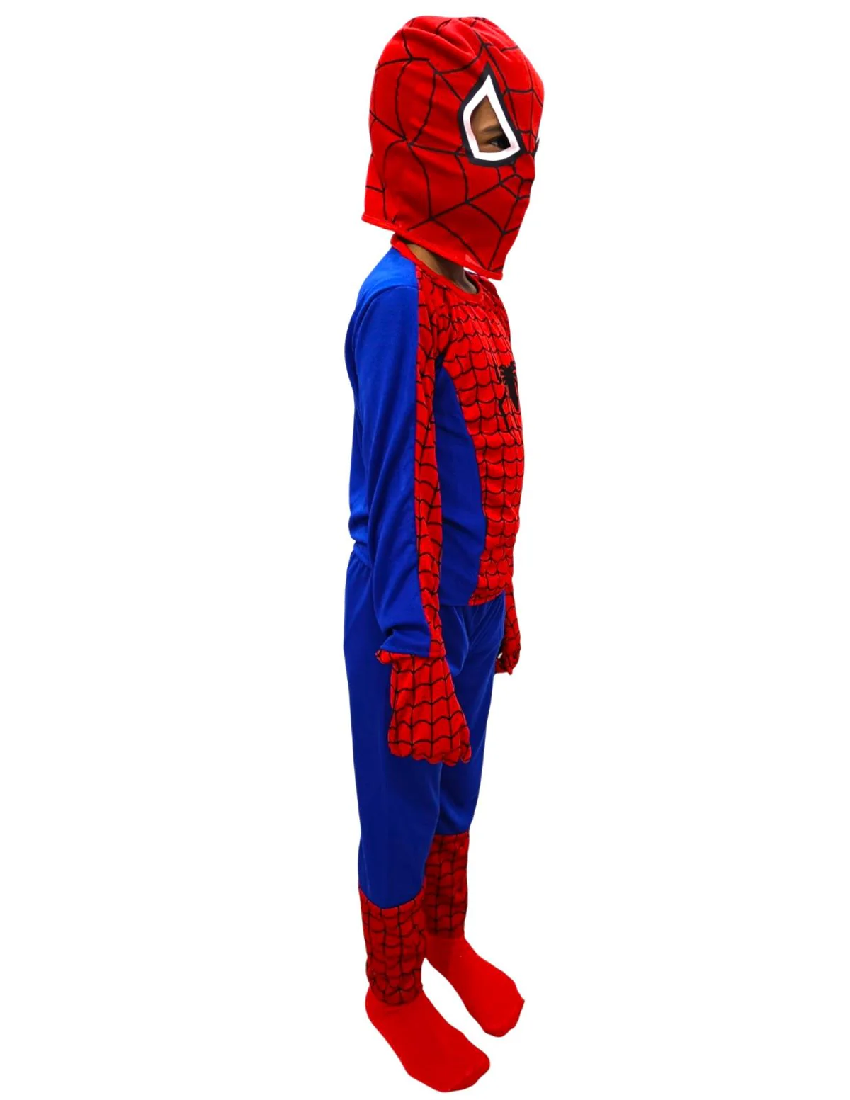 5 Pc Set Red and Blue Super Hero Dress for Boys | Superhero Dress with Top, Bottom, Mask, Gloves, and Socks | Birthday Party Prop, Halloween Theme Cosplay Dress - Image 8